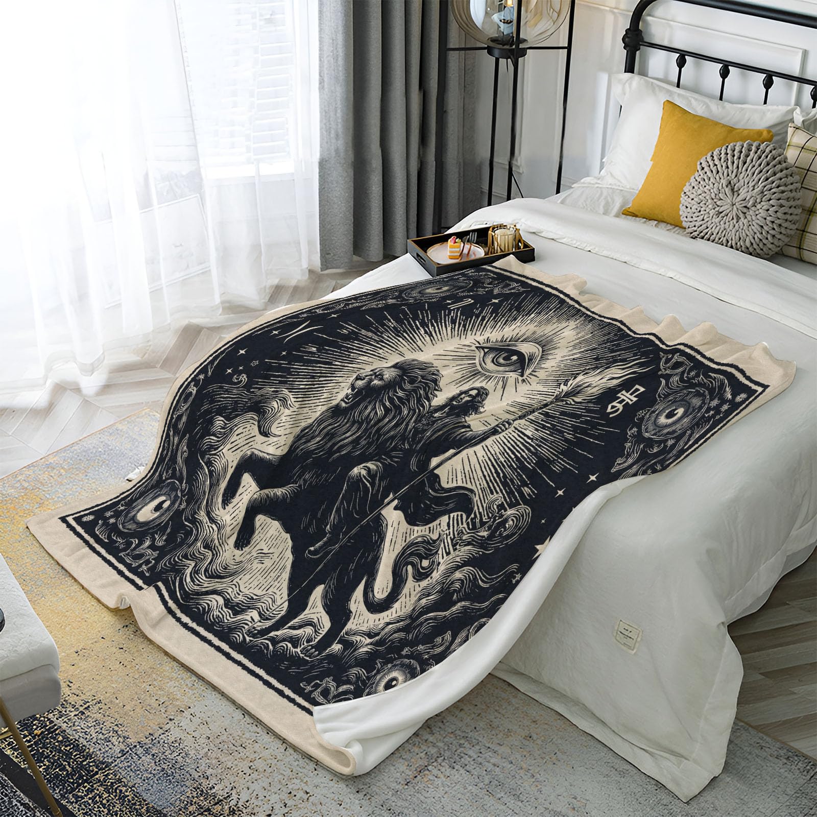 Couverture polaire douce homme-lion plaid jeté de canapé flanelle imprimé 3D