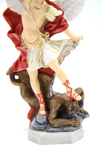 Miniatura 3 de Vittoria Collection Estatua italiana de San Miguel Arcángel de 8 pulgadas, estatua de protección de ángel guardián, hecho en Italia, para interiores
