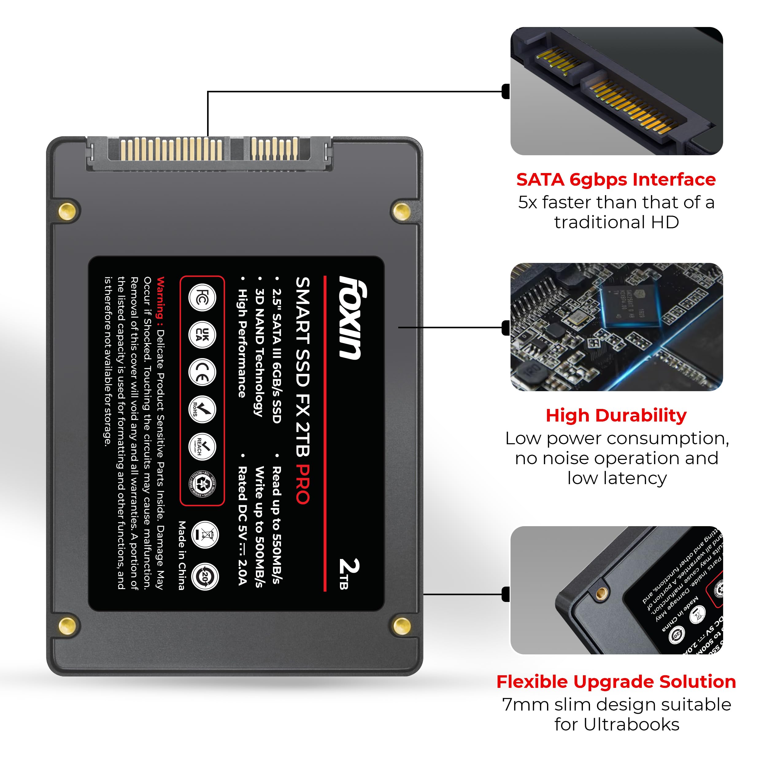 Foxin 2TB PRO SSD | Internal Solid State Drive | 3D NAND