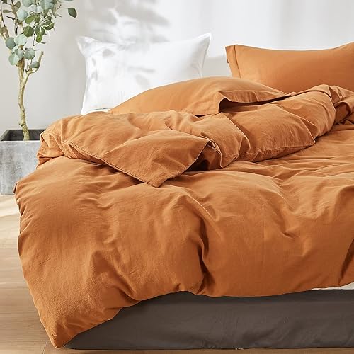 Miniatura 2 de Simple&Opulence Juego de funda de edredón de lino francés de 104 x 98 pulgadas, 3 piezas (1 funda de edredón, 2 fundas de almohada), mezcla de lino