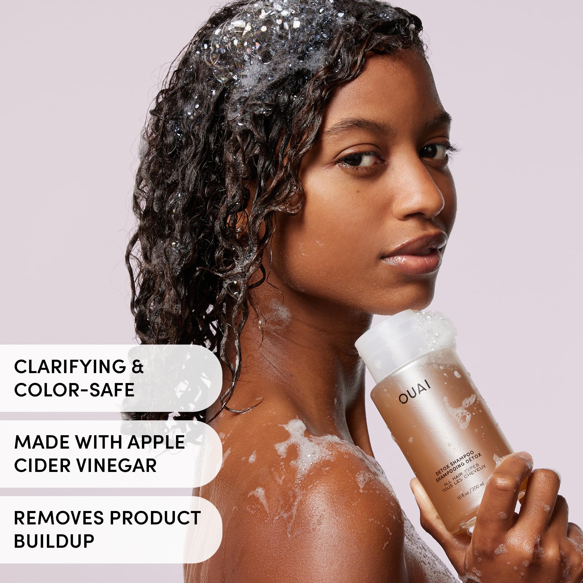 OUAI Scrub It All A-OUAI Holiday Hair Care Kit - Clarifying Shampoo & Exfoliating Body Scrub Duo - Hair Care Set with Detox Shampoo & Travel Size Body Scrub (2 Count)