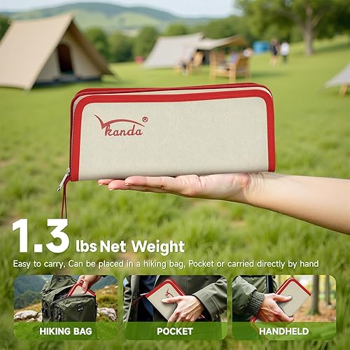 Miniatura 4 de Taburete plegable para camping, taburete plegable portátil con bolsa de transporte, silla portátil de 12 pulgadas (1.3 libras), reposapiés de viaje
