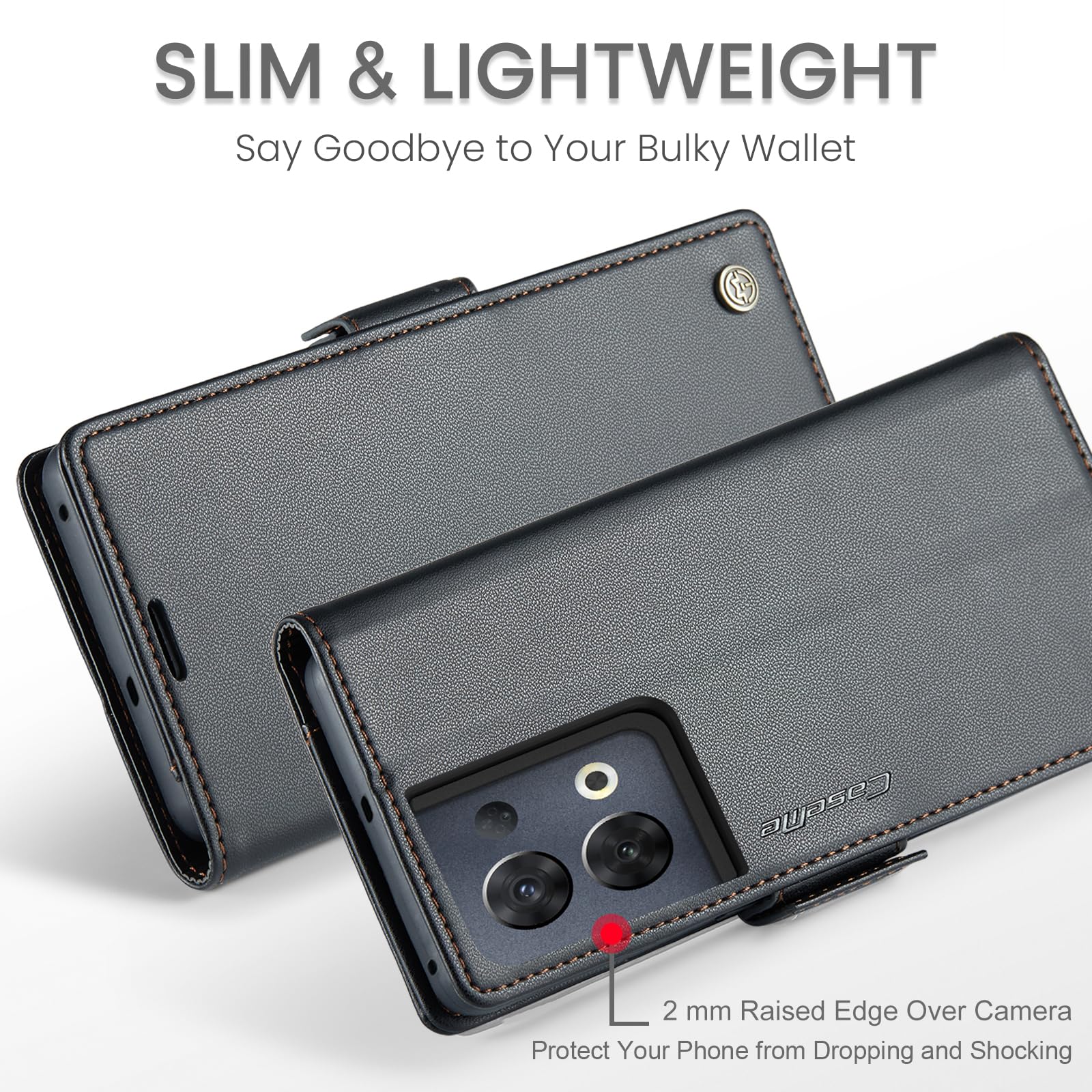 Cover for Reno 8 pro Wallet Case with Card Holder, Kickstand RFID Blocking Magnetic Closure Shockproof Protective PU Leather for Reno 8 pro Flip Case Wallet - Black — view 5
