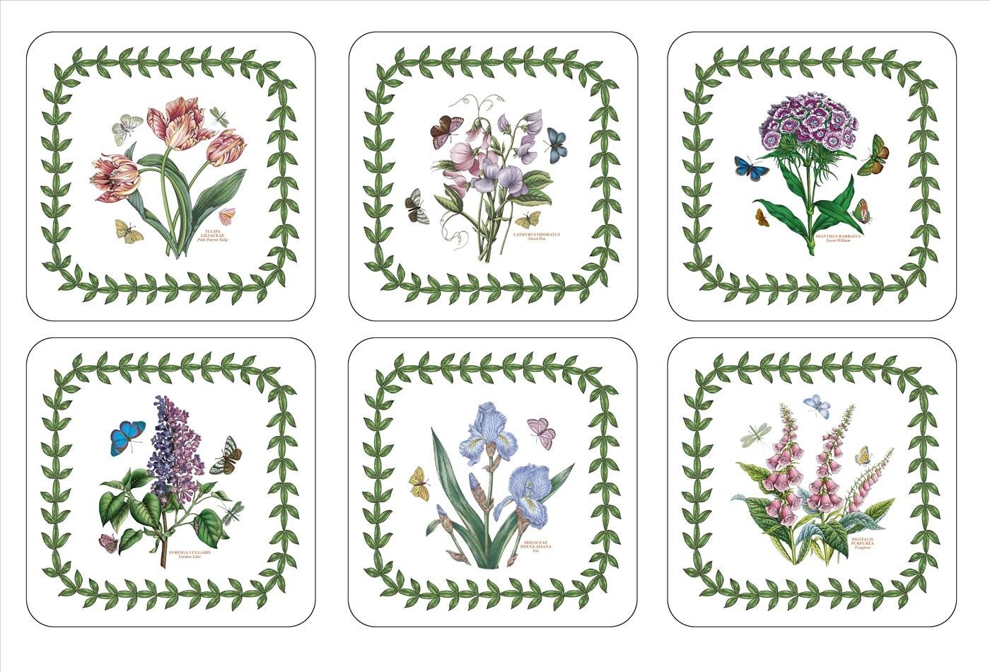 Pimpernel Botanic Garden Coasters, Set of 6, 4 Inches x 4 Inches