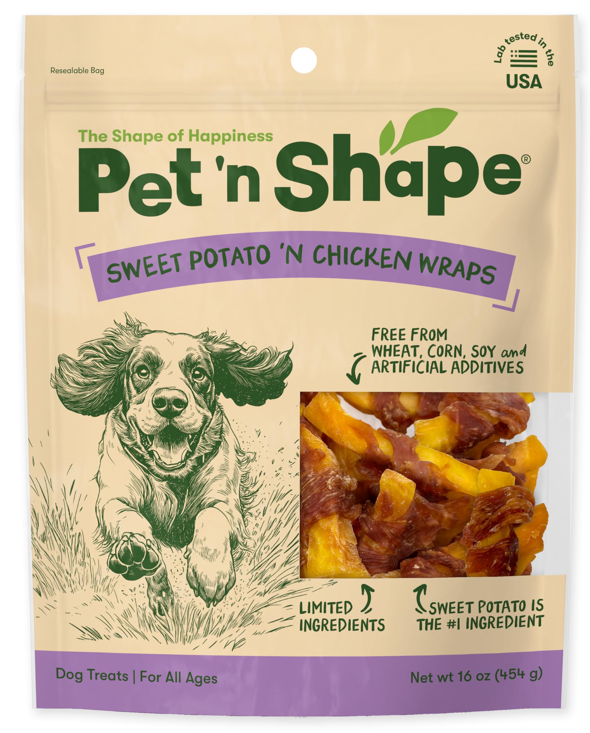 Pet 'n Shape Sweet Potato Chews Jerky Dog Treats - 1 Pound