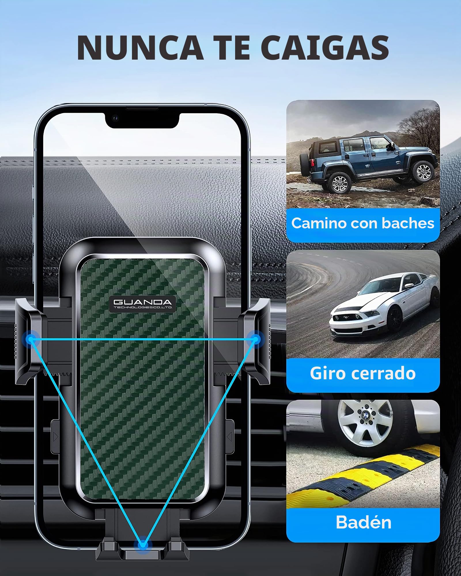 2026 Soporte Movil Coche Para Ventilacion Aire, Sujeta MovilesPara Coche Gancho Mejorado, Porta Movil Coche Giratorio360°,Soporte Telefono Coche Universal Para iPhone Samsung Redmi Smartphones