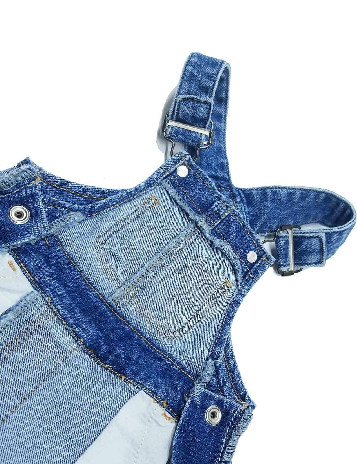 KIDSCOOL SPACE Enfant Garçon Fille Petite Poche à Bavette Bretelles Réglables Salopette en Jean, Denim Mignon Pull Déchiré