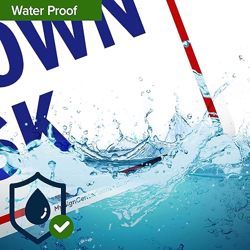 Vista 7 de Señal de advertencia de natación a tu propio riesgo, 10 x 14 pulgadas, libre de óxido, aluminio 040, resistente a la decoloración, fabricado