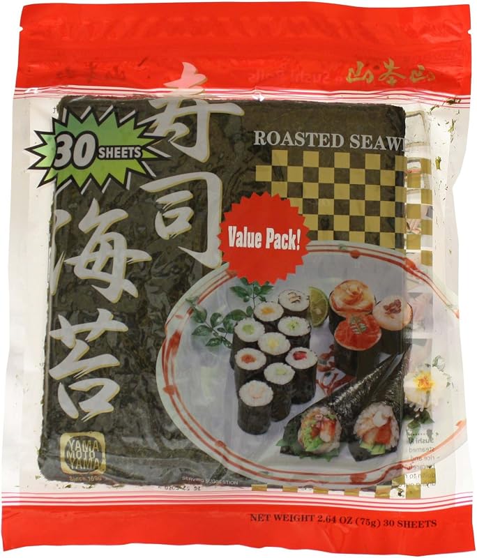 Hoja Yama Moto Yama Sushi Nori (algas marinas asadas) - Paquete de 30 hojas