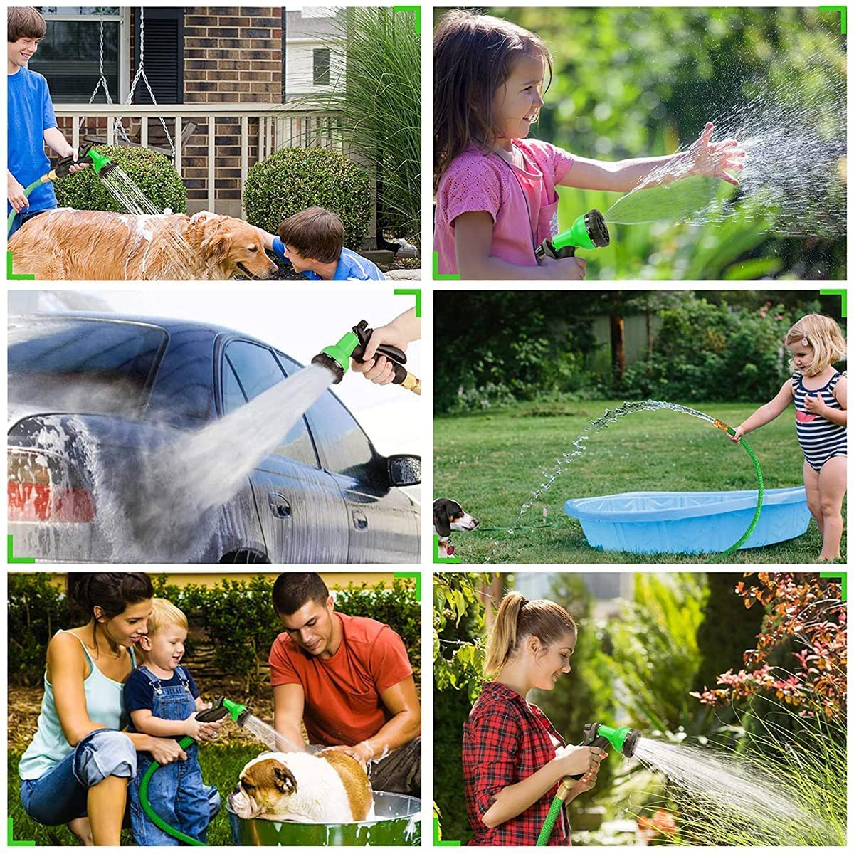 Tubo estensibile da 15 m/30 m/45 m con 3 strati in lattice naturale per giardino con 9 modalità di irrigazione, tubo antiperdite e anticorrosione, per spruzzare il prato, pulire le auto (30 m)