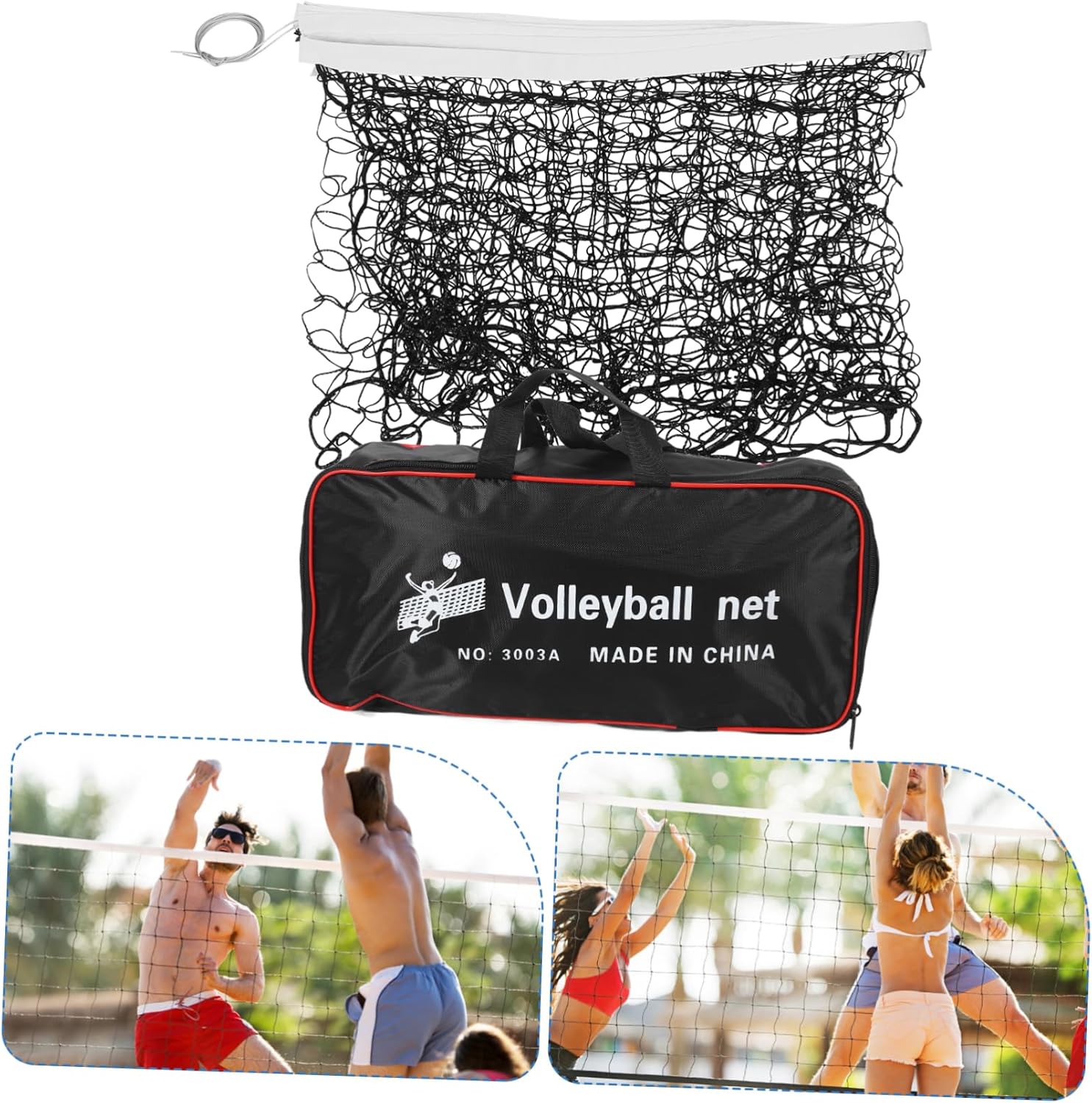 YARNOW Beach Volleyball Net Portable Outdoor Sports Net for Volleyball and Tennis Easy to Install Carry Bag for Backyard and Recreational Activities