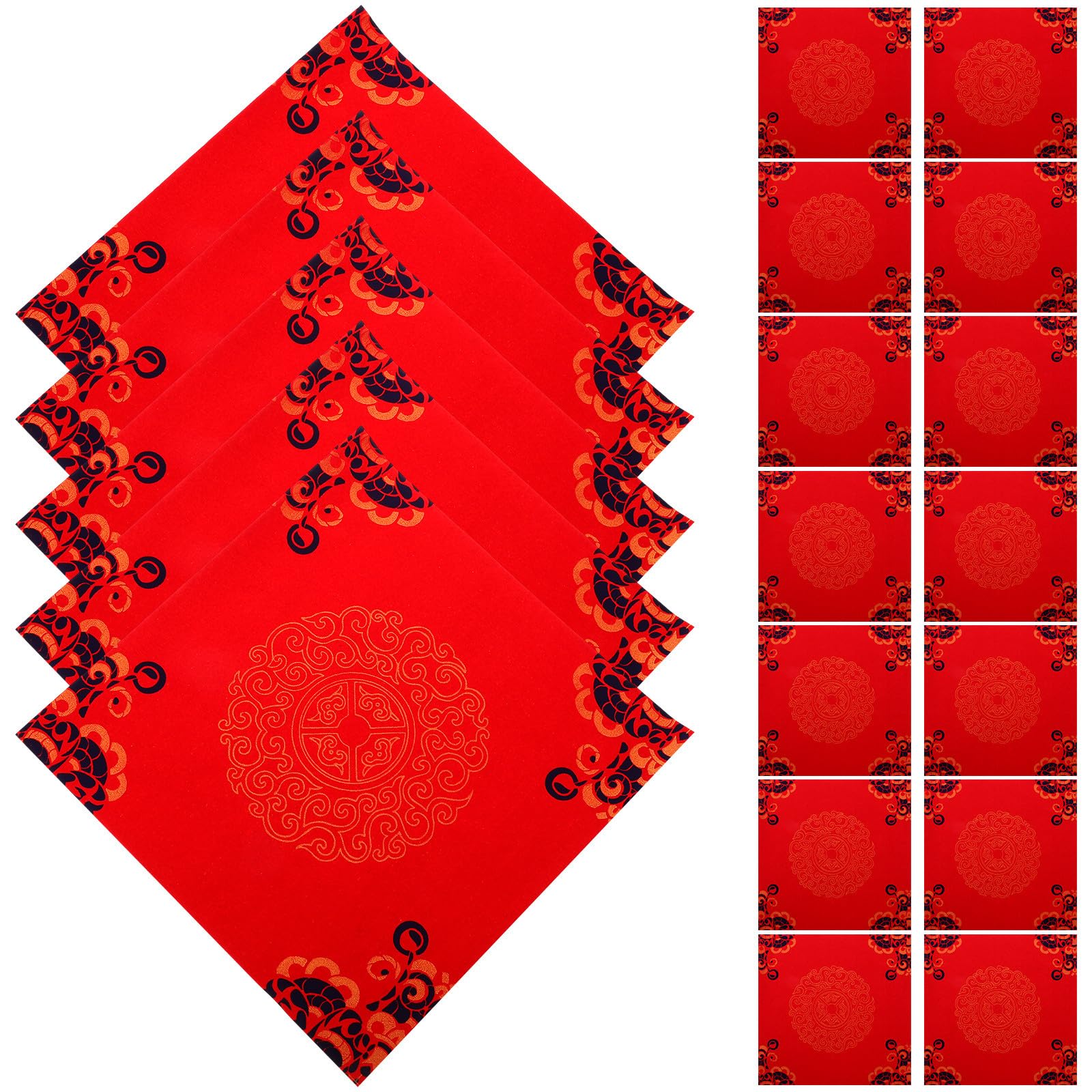 Ciieeo 20 Sheets Chinese Spring Festival Paper Red Xuan Writing Blank Fu Character Paper for New Year Calligraphy Decorations-image-43