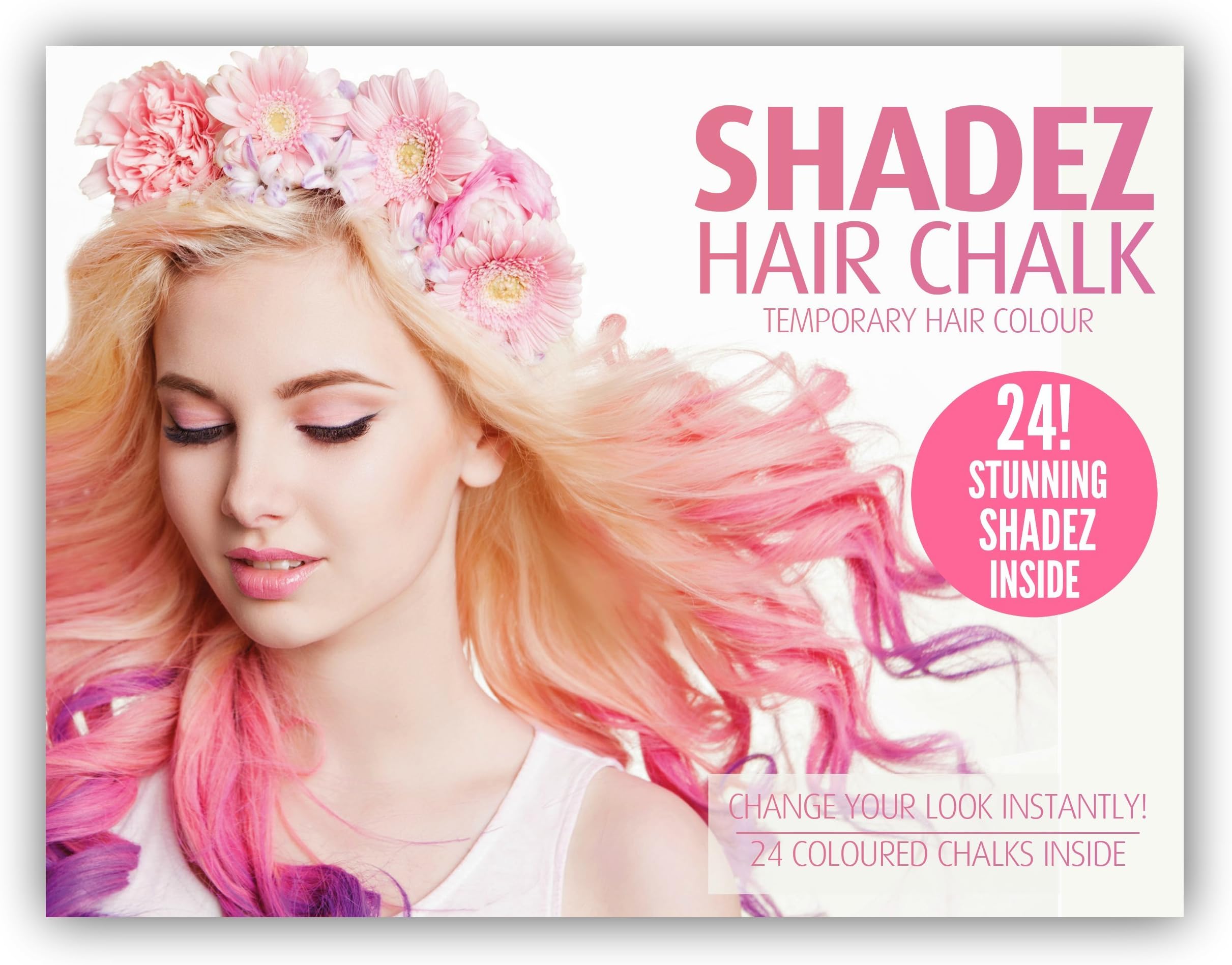 SHADEZ Hair Chalk - 24 beautiful coloured chalks to temporarily change your hair colour! Perfect for Halloween!