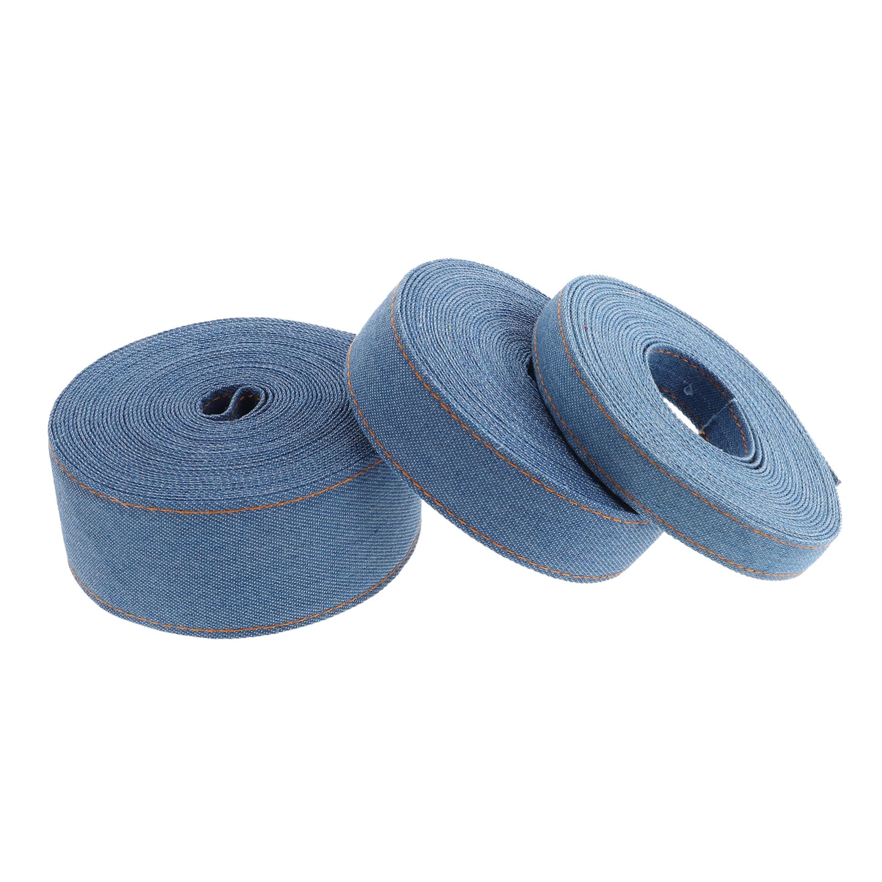 Angoily 3 pezzi Nastro in Tessuto di Jeans Multiuso per Decorazioni Fai da Te Confezione da Metri con Larghezze per Accessori Capelli e Imballaggi Pratici