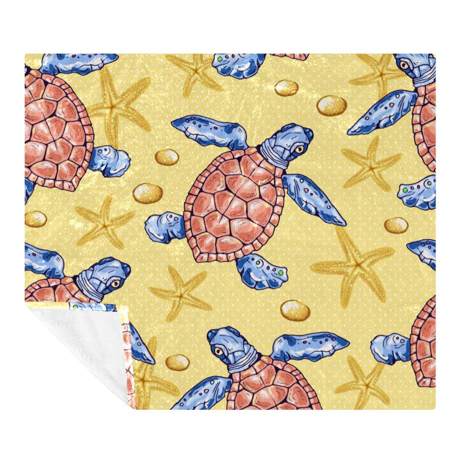 Couverture polaire enfant et adulte contre le froid motif océan