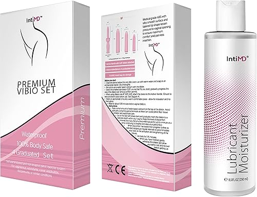 IntiMD Juego de ejercitador pélvico con lubricante a base de agua de 8 onzas