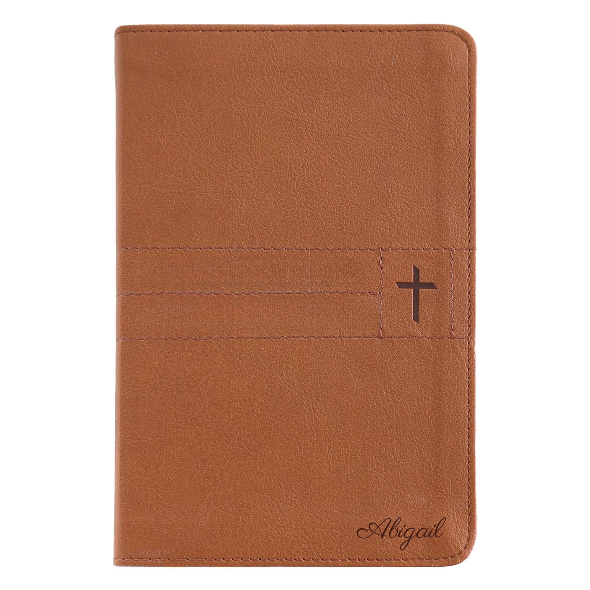 Personalized Small Compact NIV Bible New International Version Faux Leather Holy Bible | Small Print with Custom Name at The Lower Right Side, Gift