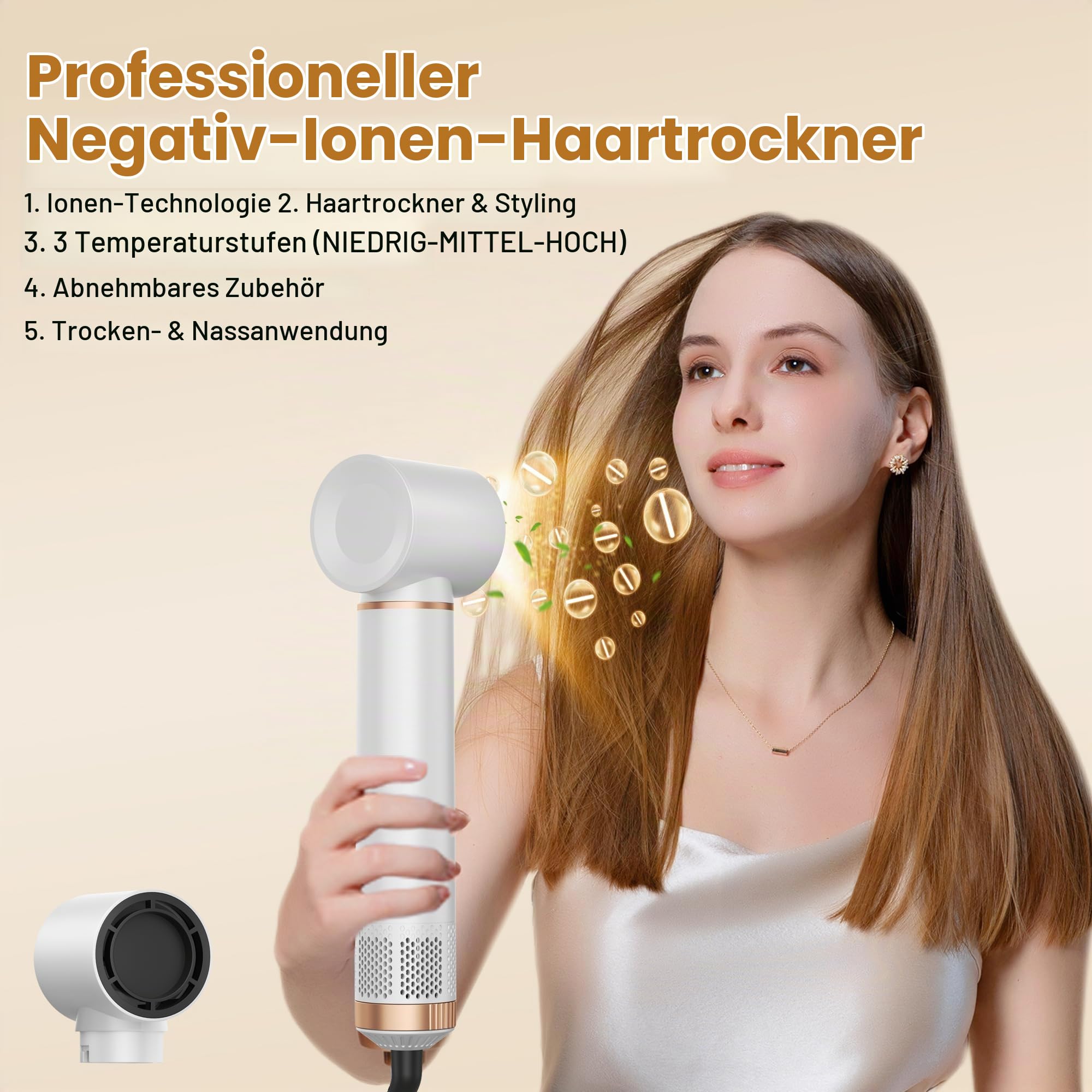 Hair Styler Set, Hairstyler 5 in 1, Haarstyler mit Automatischer Lockenstab, Föhn Ionen, Warmluftbürste, Glättbürste Airstyler Hairstyler für Trocknen, Volumen, Locken, Glätten