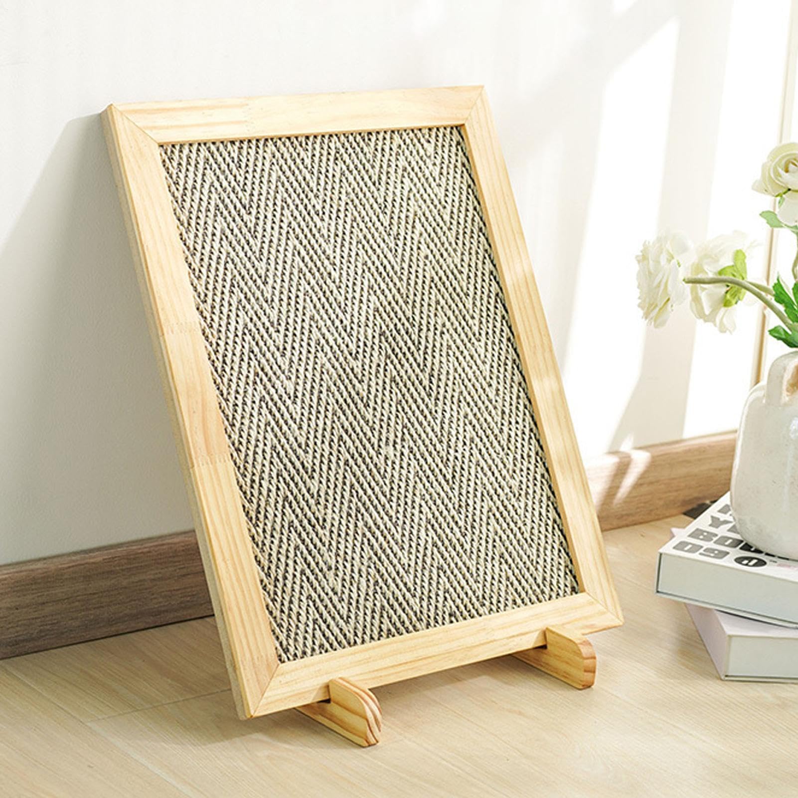 Tablero de Rascado para Gatos Cartón de Rascado Tejido con Sisal y Base | Rascador para Interior Para Descanso en Suelo Doméstico Exterior Dormitorio Rincón de