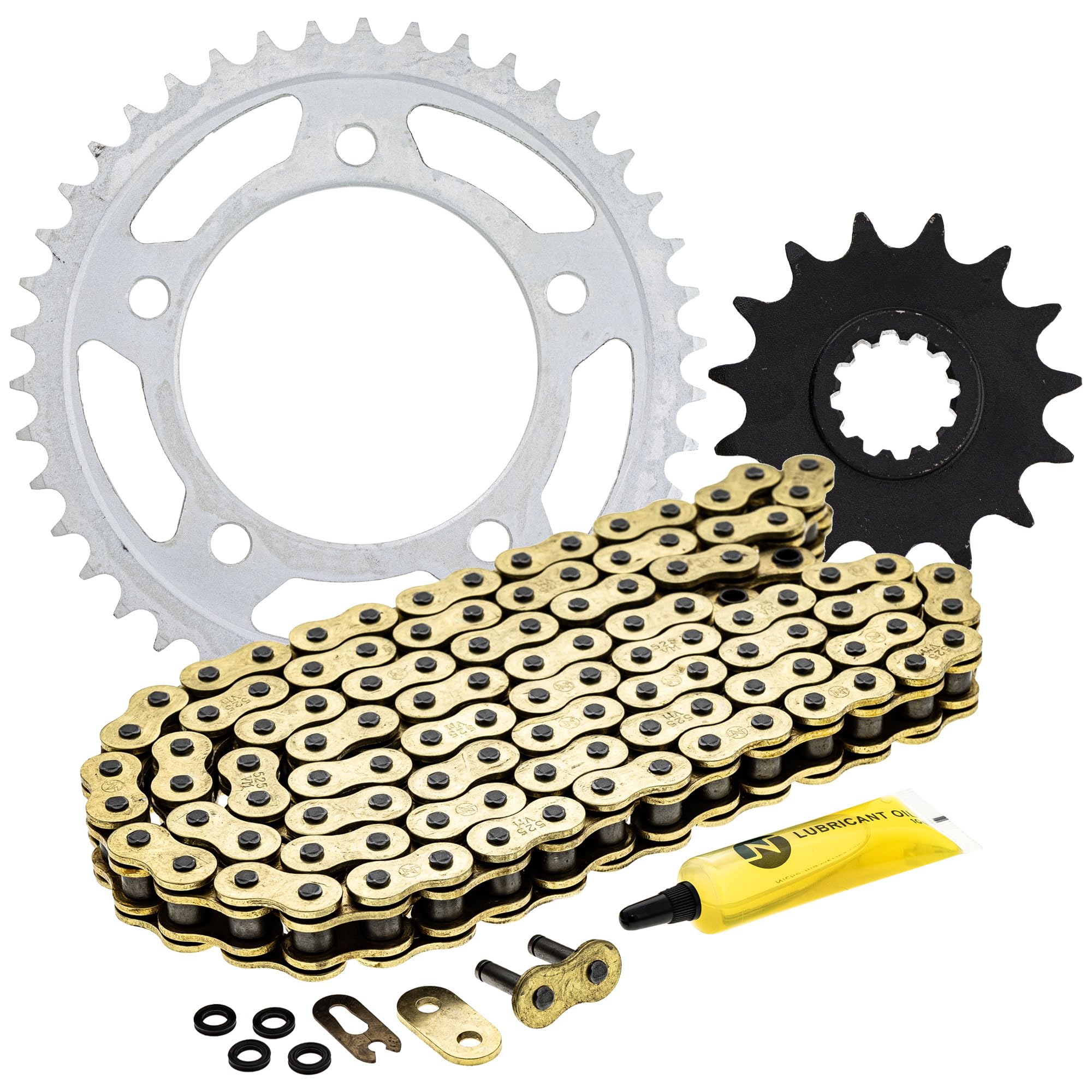 NICHE Drive Sprocket Chain Combo for Honda CB600F Hornet Front 15 Rear 42 Tooth 525VM-X X-Ring 110 Links