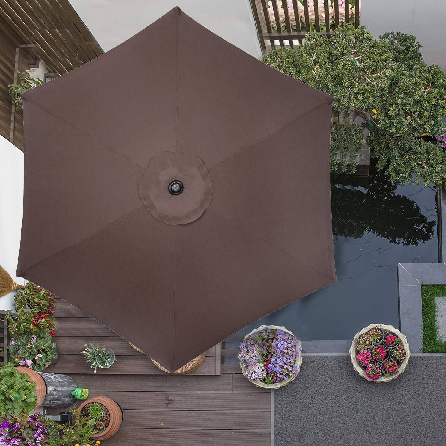 SPRINGOS Parasol przeciwsłoneczny, brązowy, Groß