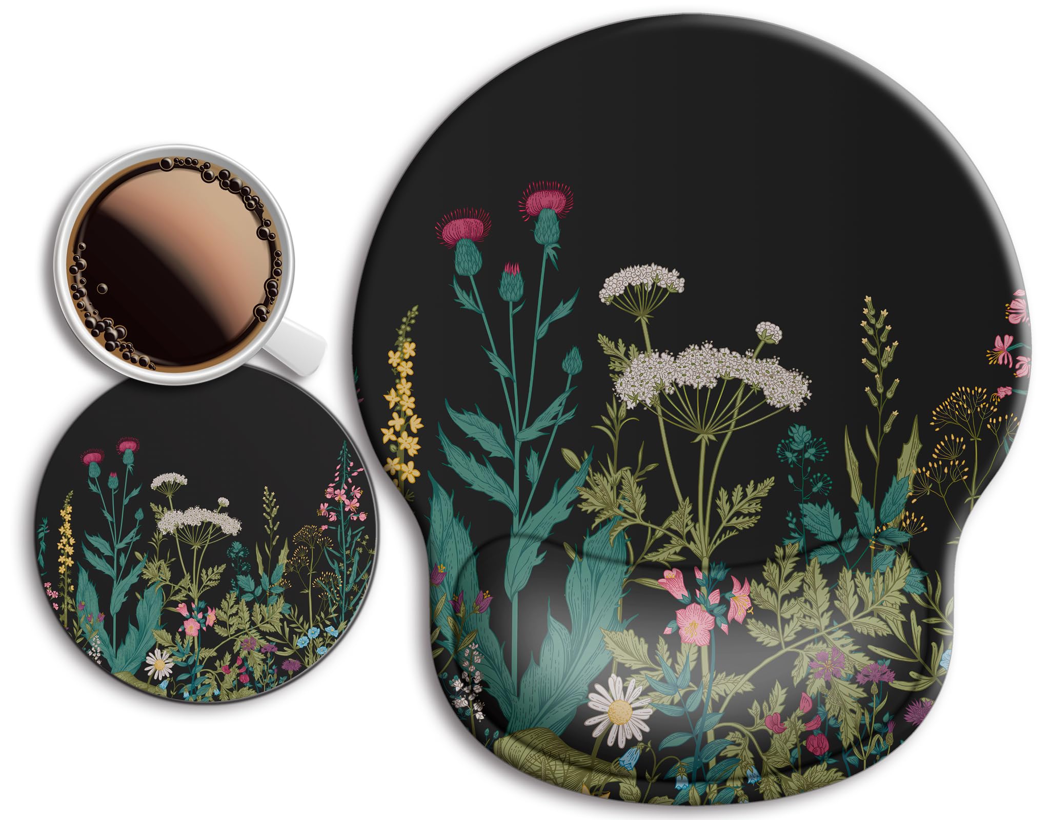 Ergonomic Mouse Pad with Wrist Support Rest,Large Mousepad Gel Wrist Rest, with Coaster Non-Slip & Pain Relief for Computer, Desk, Home&