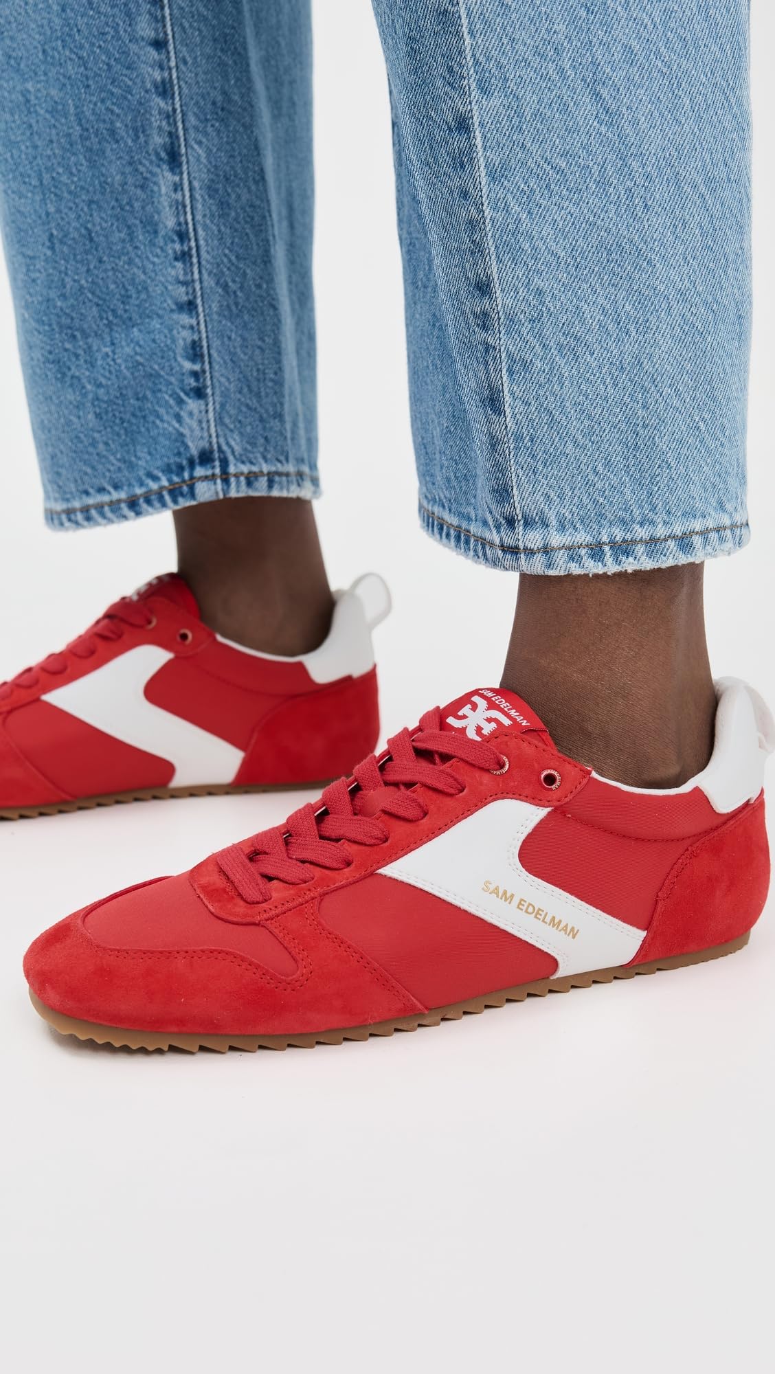 Sam Edelman Sneaker Zaria Donna, Rosso/bianco, 39 EU