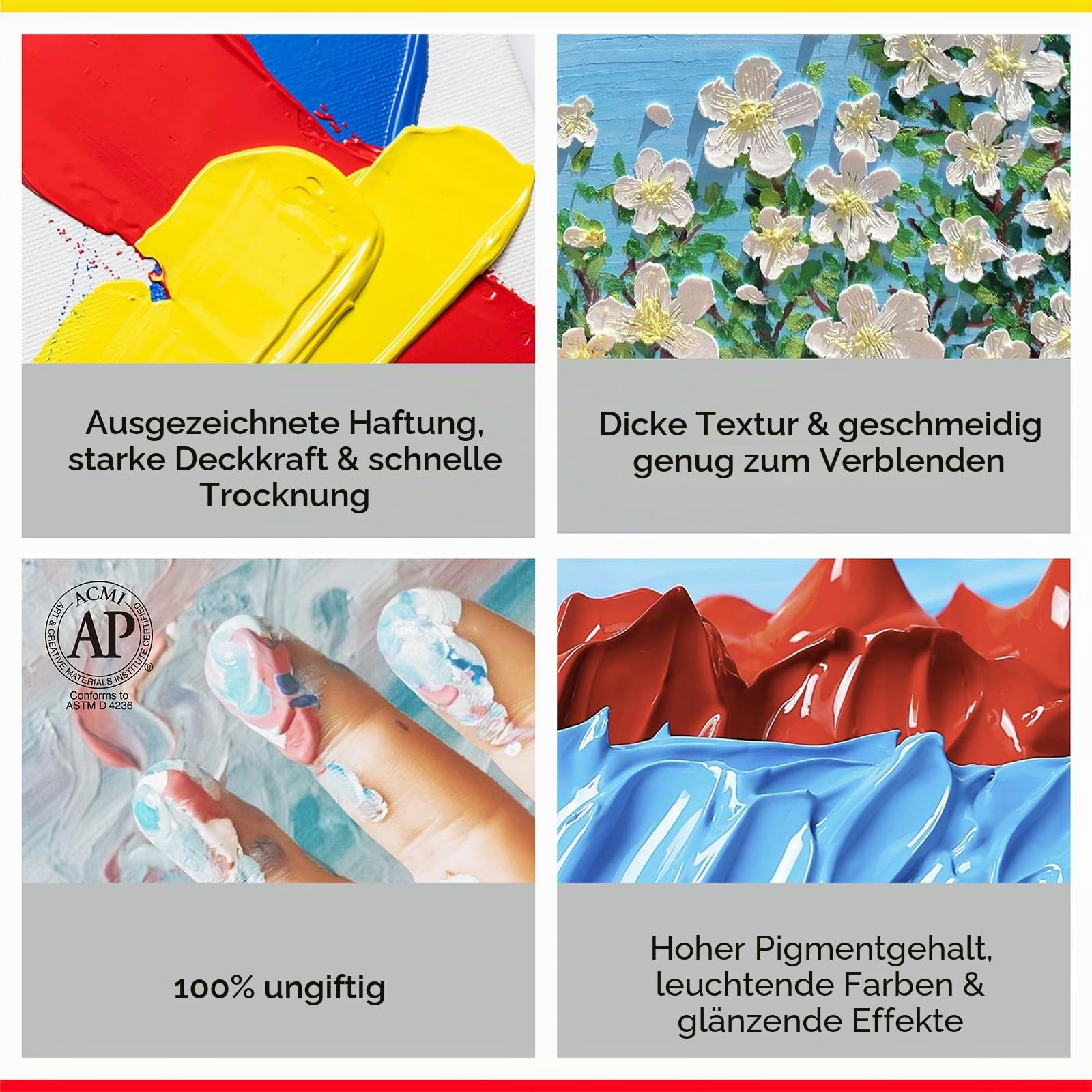 MEEDEN Heavy Body Acrylfarben Set: 1L x 12 Farben Große Studio Acrylfarbe - Schwerflüssige Glanzfarben für Leinwand, Bastelprojekte, Kürbisse Malen