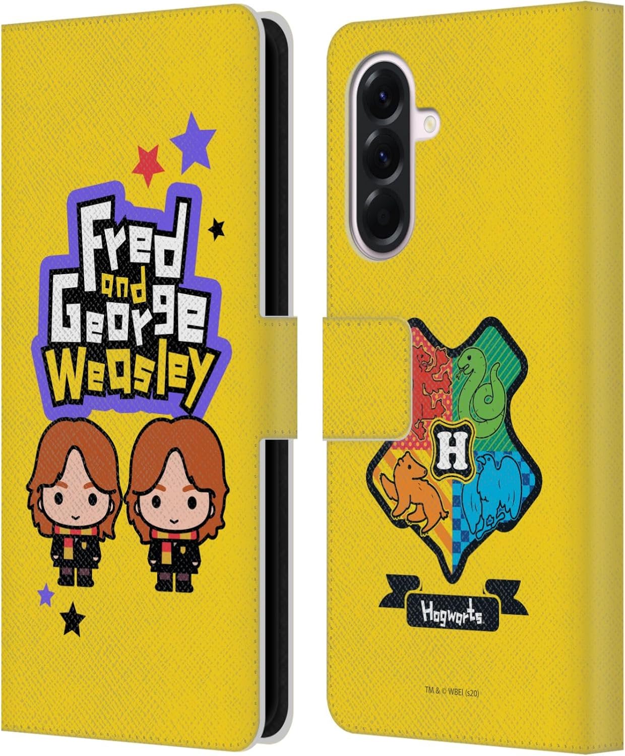 Head Case Designs Officially Licensed Harry Potter Fred & George Weasley Deathly Hallows XXVIII Leather Wallet Case Compatible with Samsung Galaxy A56 5G