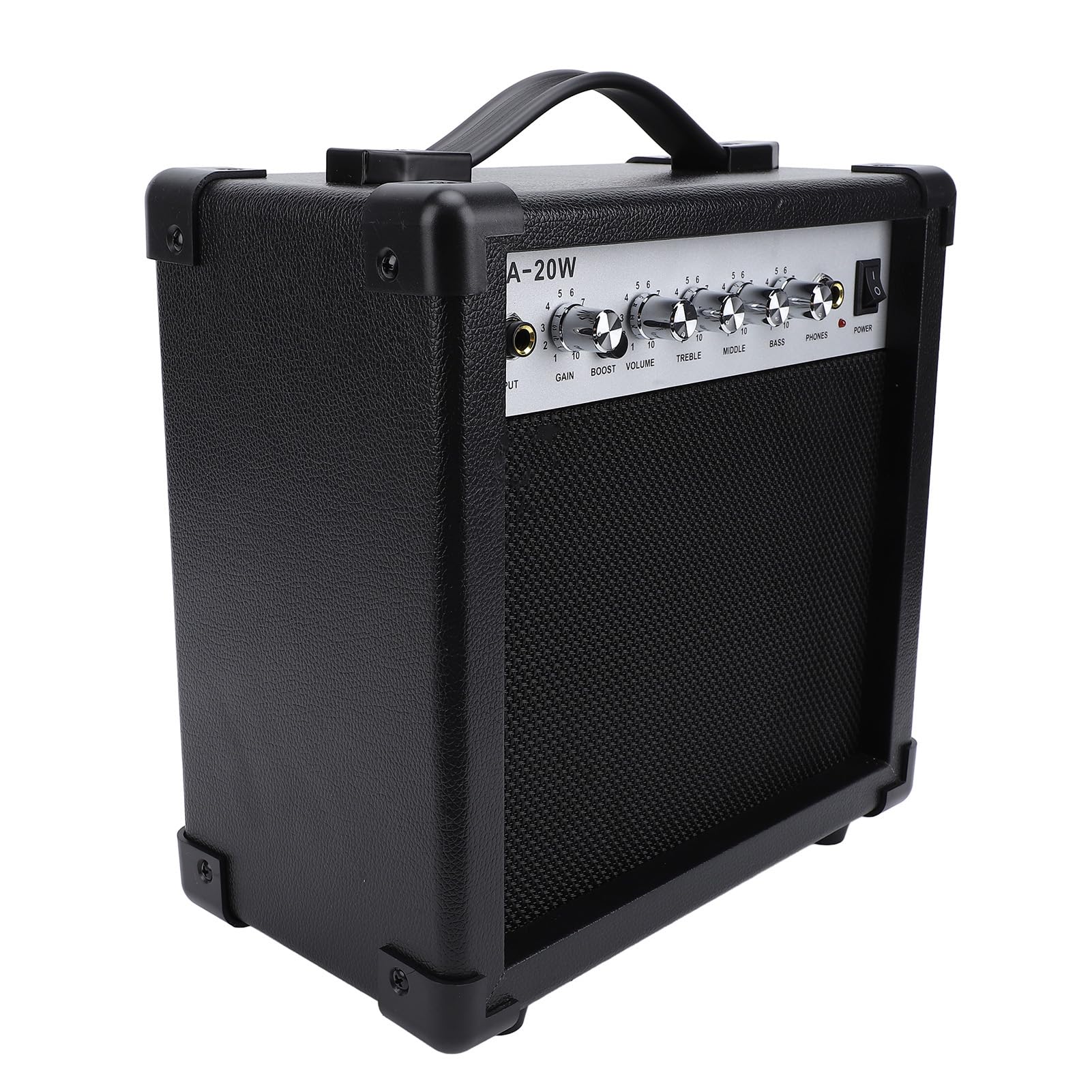Alomejor Amplificatore per Chitarra Elettrica, Amplificatore Portatile da | Costruzione in ABS e Acero, Input da 1/4", Controlli Bassi/alti, 40Hz-20KHz