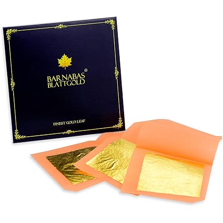 Hojas comestibles Barnabas Blattgold: láminas de oro para decorar y envolver pasteles