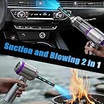Handheld Car Vacuum Cordless with Air Duster, 30-Min Runtime 20000Pa Suction, Portable Rechargeable Small Handheld Vacuum for Car Detailing Interior Cleaning Pet Hair,Silver&Purple