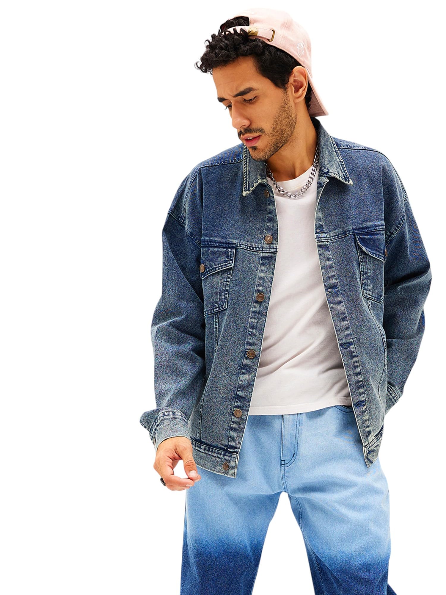 SASSAFRAS Men Washed Relax Fit Denim Jacket in blue