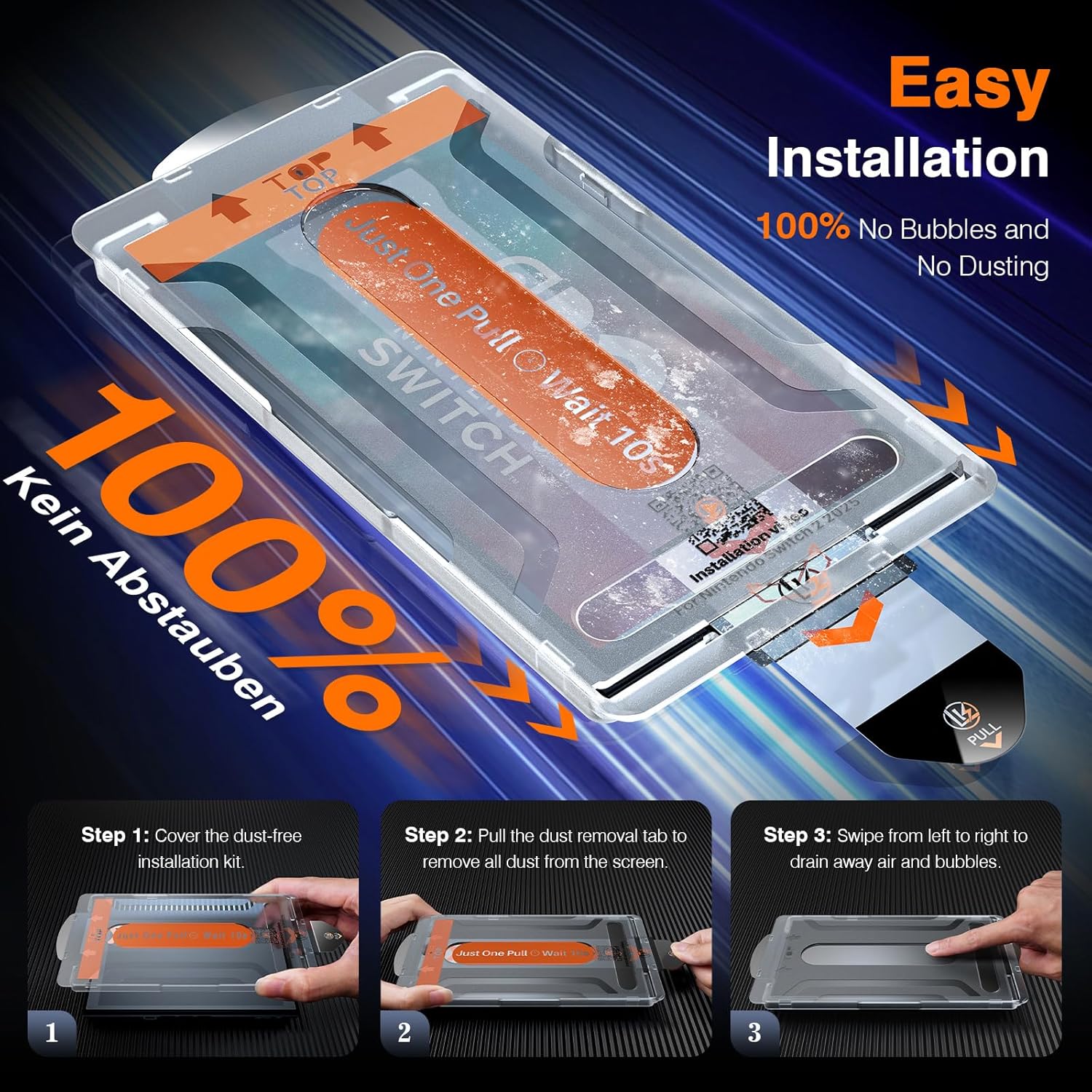 LK for Nintendo Switch 2 Screen Protector [2025 Verision] One-Pull Install &Auto-Dusting 0 Bubble, Screen Protector Switch2 Tempered Glass, Anti-Scratch, Full Coverage HD Ultra, 2 Pack - Image 7