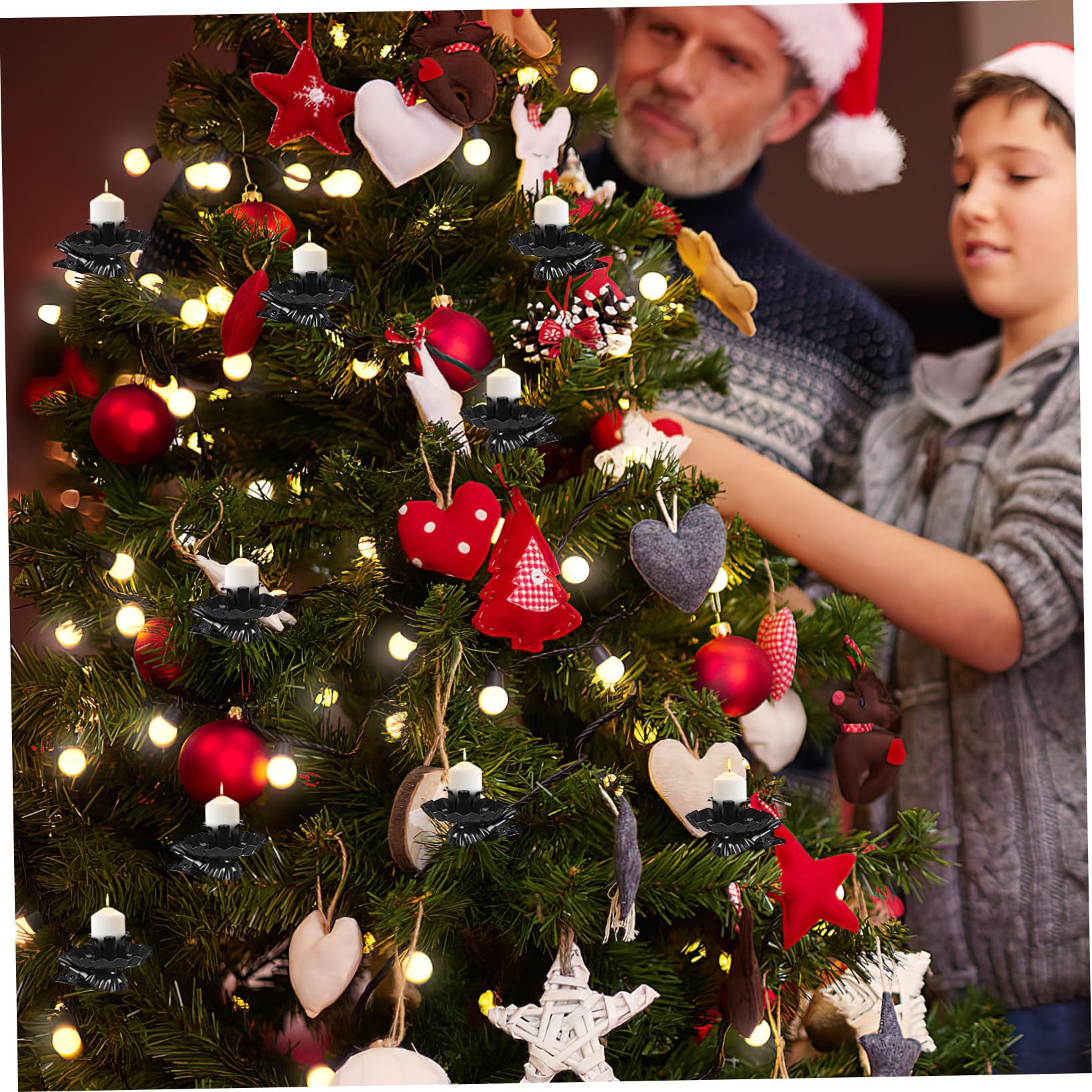 MAGICLULU Juego De 3 Portavelas con Clip para Árbol De Navidad Resistentes A La Rotura 20 Unidades X 3