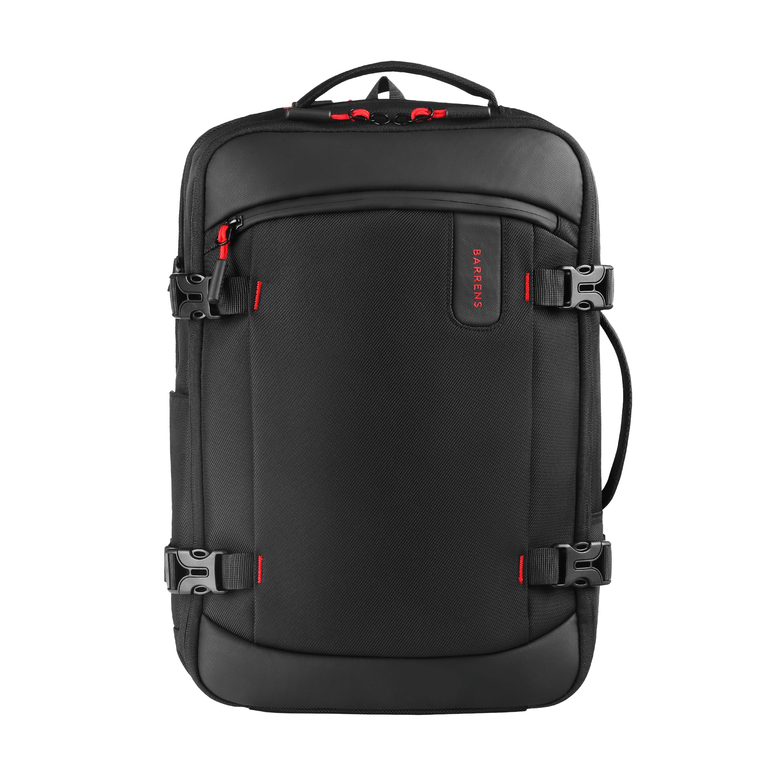 BARRENS Mochila grande para portátil para hombre de 15,6 pulgadas, impermeable, mochila para ordenador portátil, mochila de viaje, mochila escolar, adolescentes, jóvenes, negocios, negro con rojo,