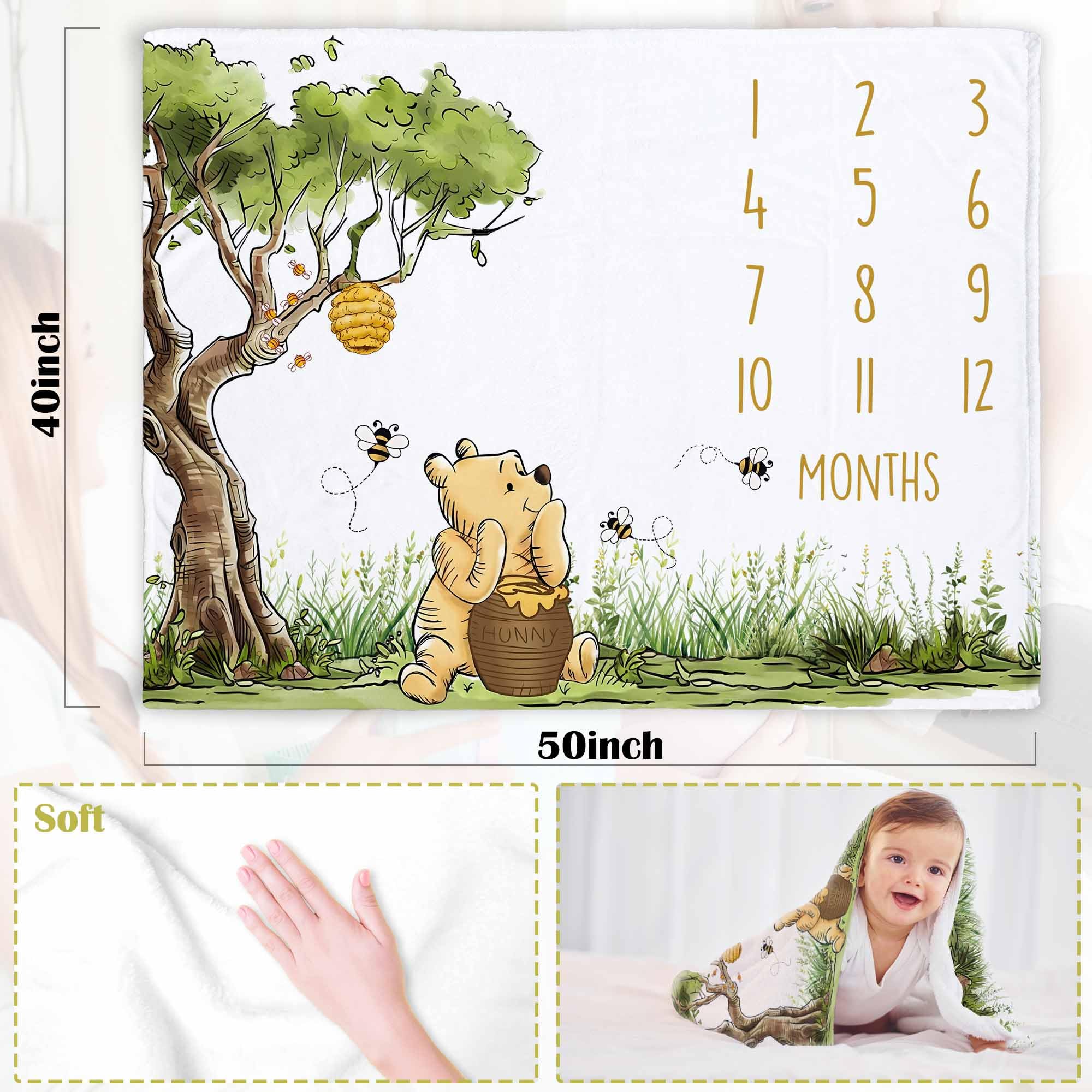 Classic Winnie Winnie The Pooh Baby Month Blanket Baby Monthly