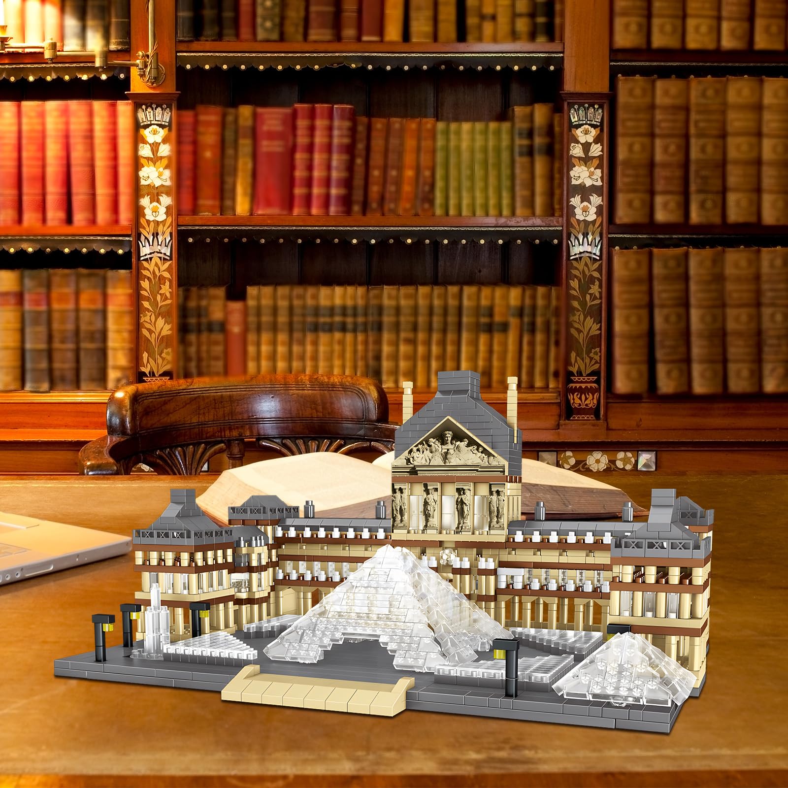 Paris Louvre Museum Model Building Blocks Set Micro Bricks World Famous Architecture Educational Toys for Kids Adults 3377 Piece Birthday
