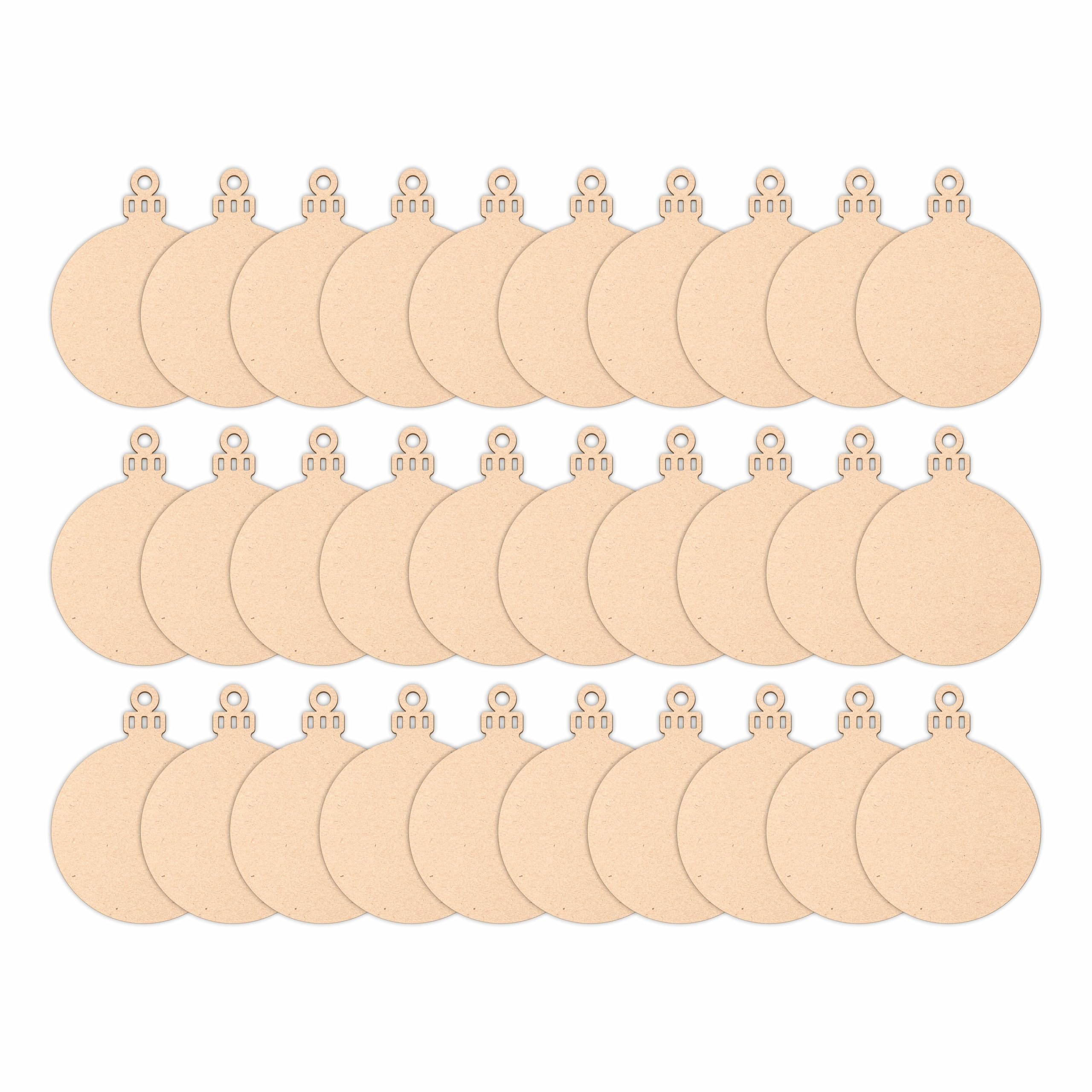 Bolas de Navidad de Madera: Adornos Únicos para Árbol de Navidad. Ideal para Personalizar, Decoracion, Regalos Navideños. Adornos Navidad en Forma de Pack para Pintar. La Bola Incluye Colgador. (30)