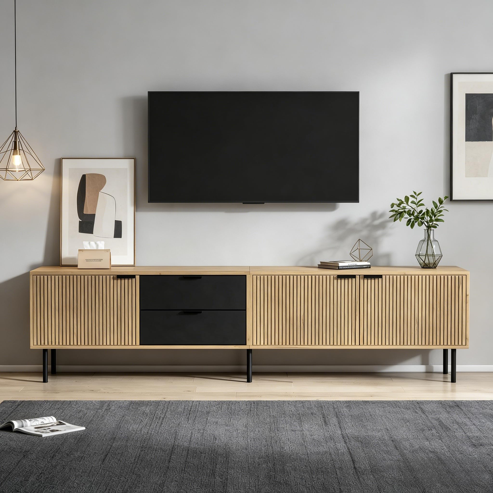 Jaxenor 208cm TV Stand Cabinet, TV Unit with 2 Drawers for 85-inch TVs โ image 1