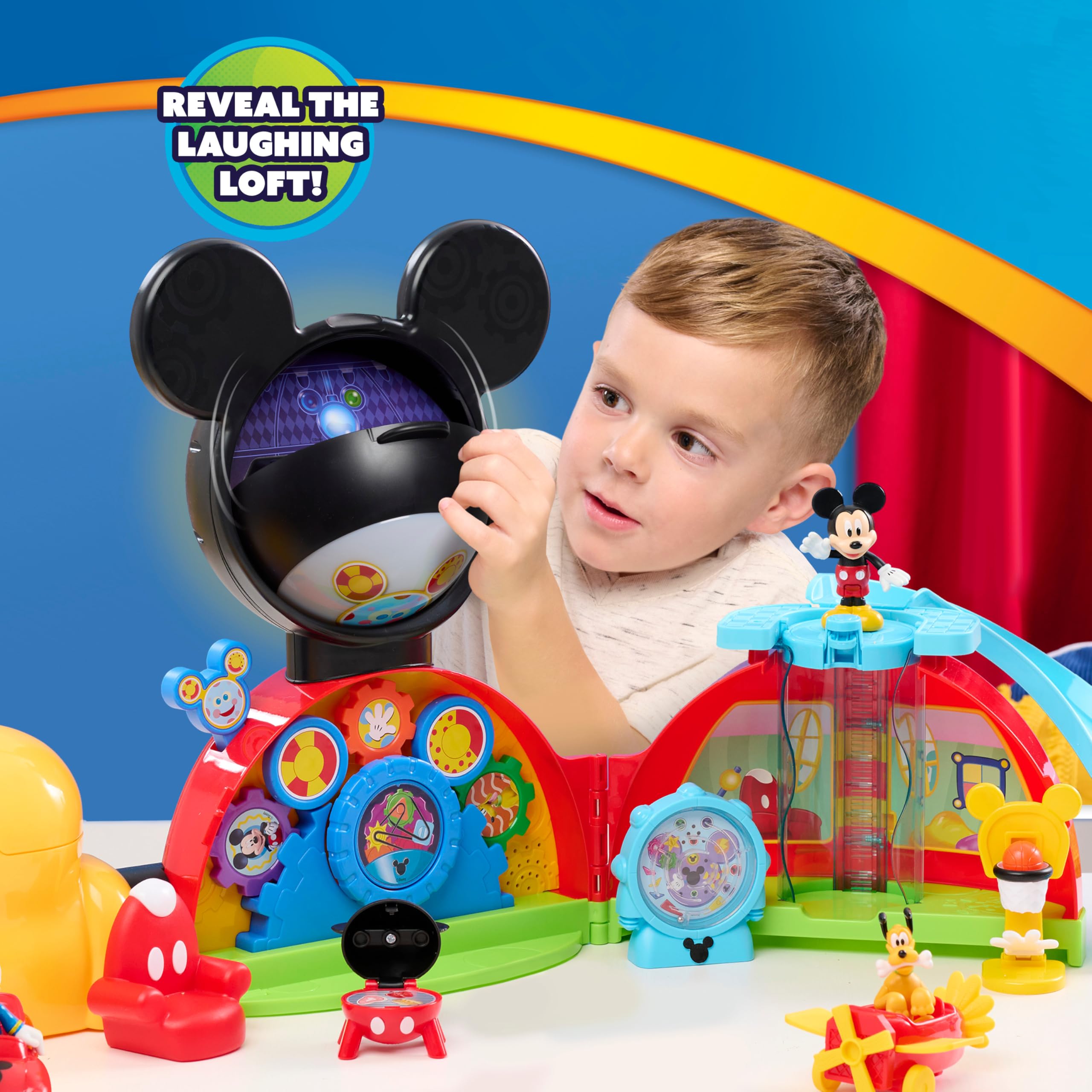 Disney Jr. Mickey Mouse Clubhouse Deluxe Playset | de 71 cm con luces y sonidos, 16 piezas, +3 años