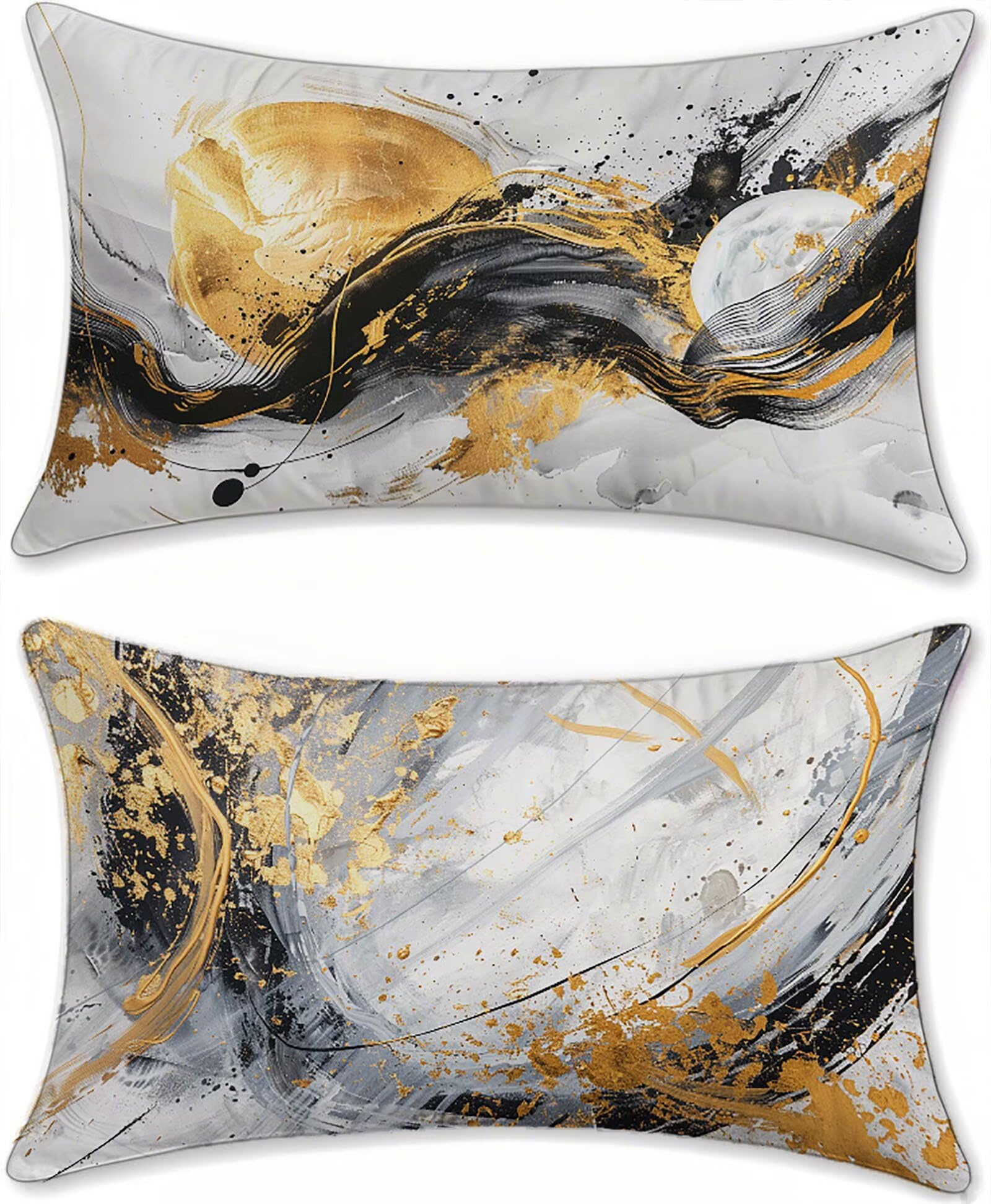 Housse coussin exterieur impermeable 40x65 taies oreillers noir blanc