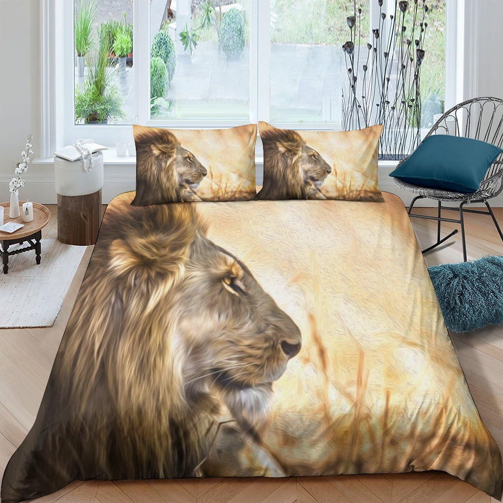 Housse de couette lion 3D : le cadeau de lit artistique parfait pour un enfant