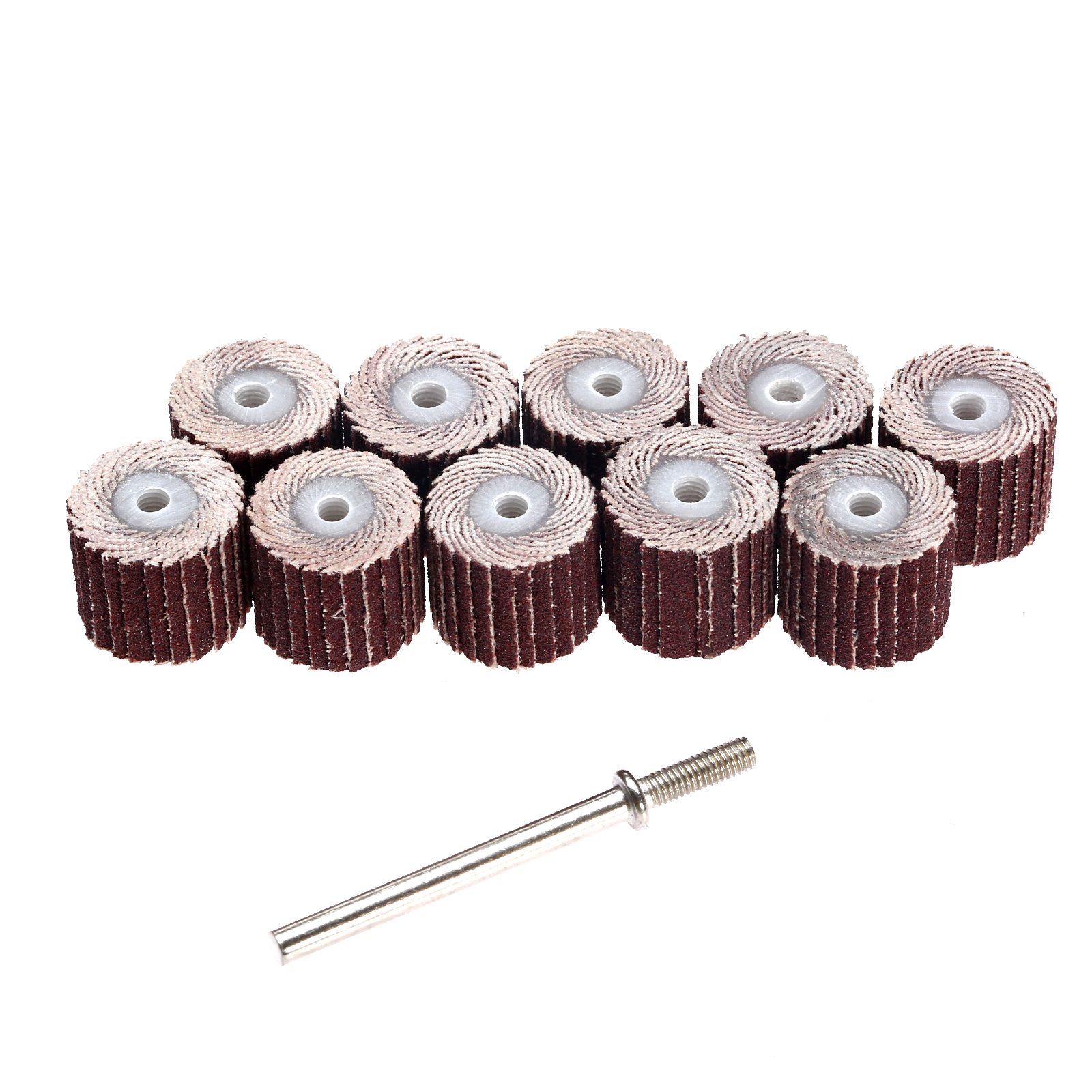 dophee 10Pcs 240 Grit 12mm Flap Wheel Grinding Heads & 3mm Arbor Replacement for Dremel Rotary Tool