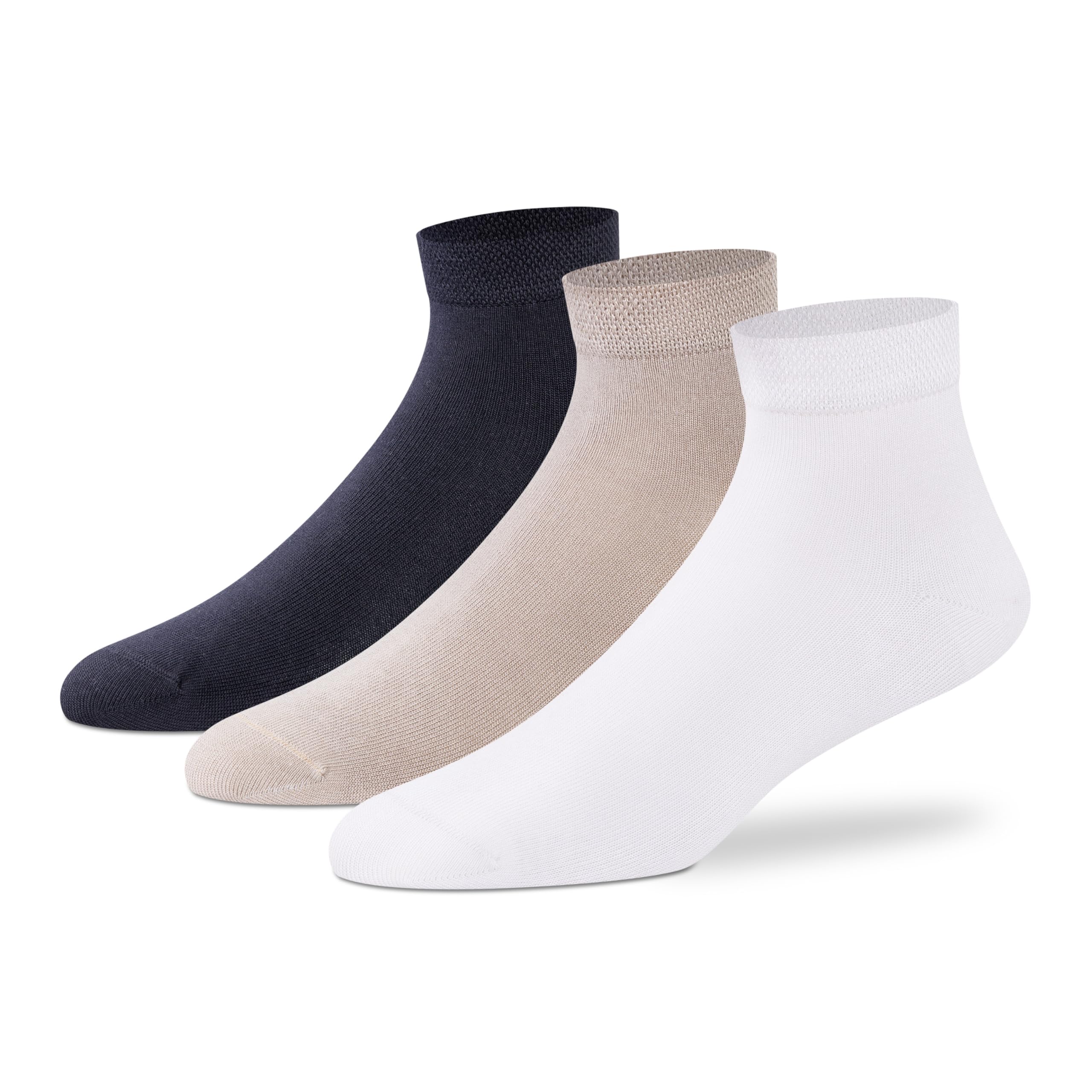Zero Collection Modal Ankle Length Socks for Woman | Ultra Soft & Breathable Premium Modal Fabric | 6x Softer Than Cotton | Moisture Wicking & Odor Control | Black, Beige & White | Pack of 3-image-29