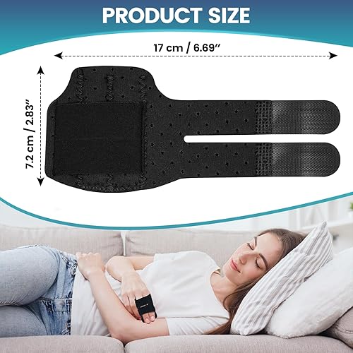 Miniatura 7 de 2 férula de dedo de gatillo con 2 barras de metal para dedos dobles, soporte para dedos, correa de soporte inmovilizador para artritis, tendinitis,