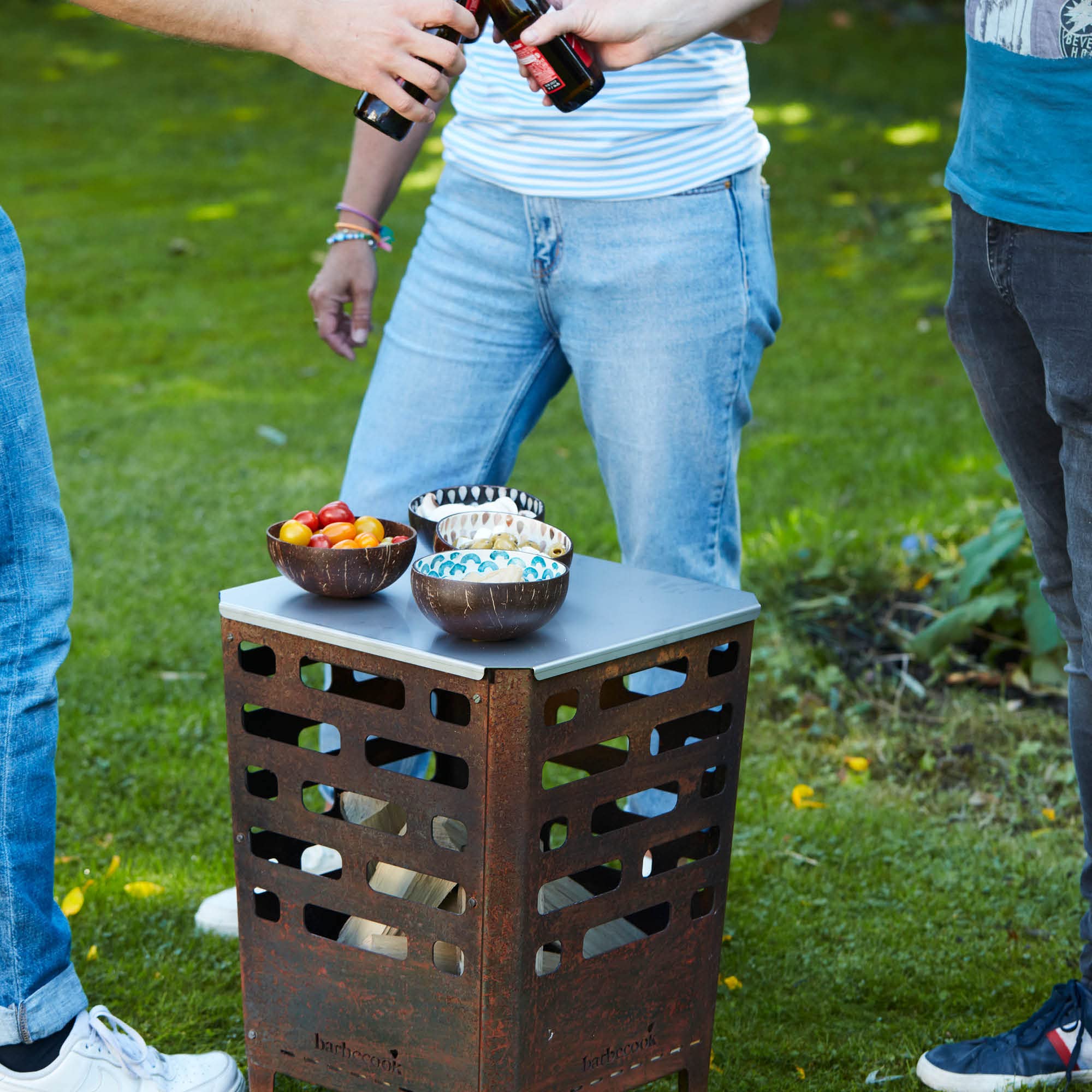 Barbecook brasero Jill en Acero corten, brasero de Exterior, 38x38x55cm
