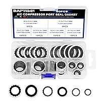 Vista 1 de Juego de 50 arandelas de sellado A/C, kit surtido de 6 tamaños, sellos de junta para puerto del compresor del sistema de aire acondicionado