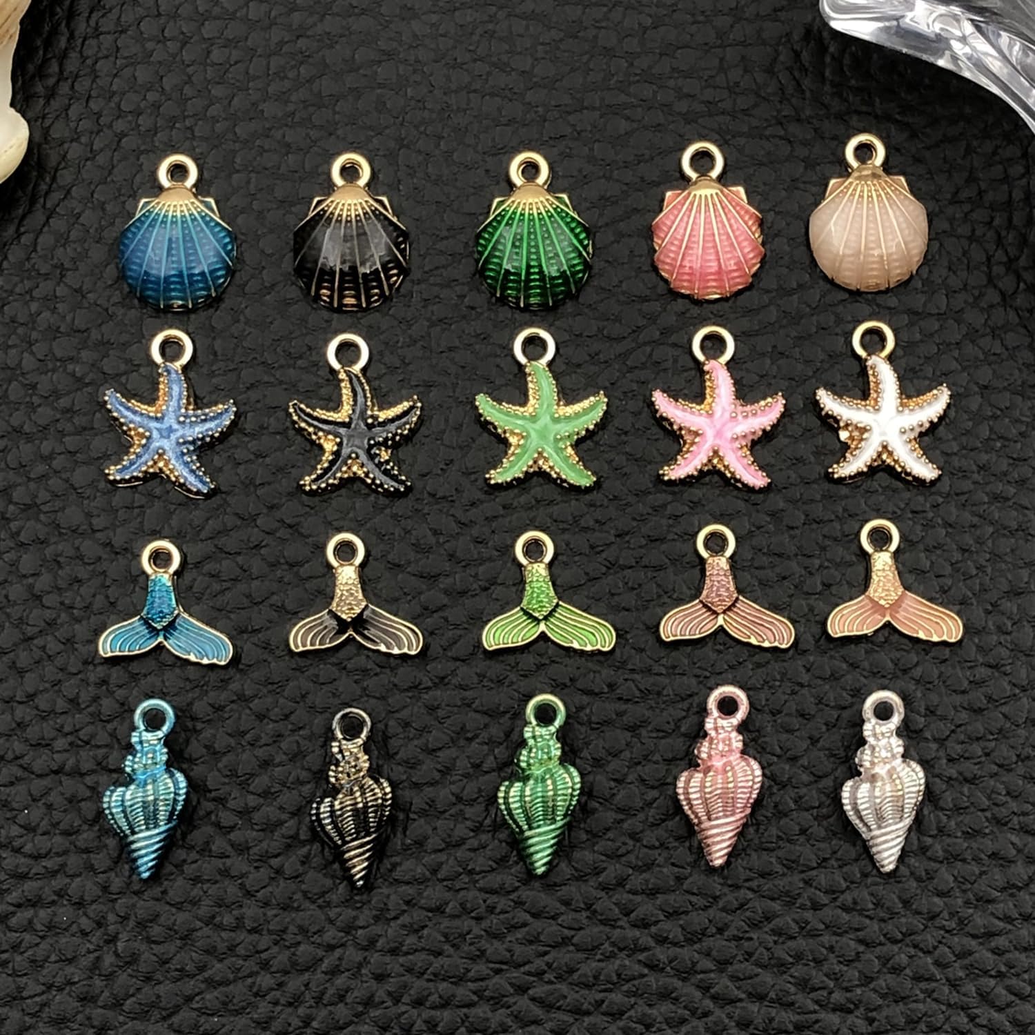 WOCRAFT 40pcs Enamel Sea Ocean Life Seashell Conch Charms for Jewelry Making Bulk Summer Nautical Marine Life Charms Necklace Earrings Bracelet Making DIY Craft (SN798) - Image 3