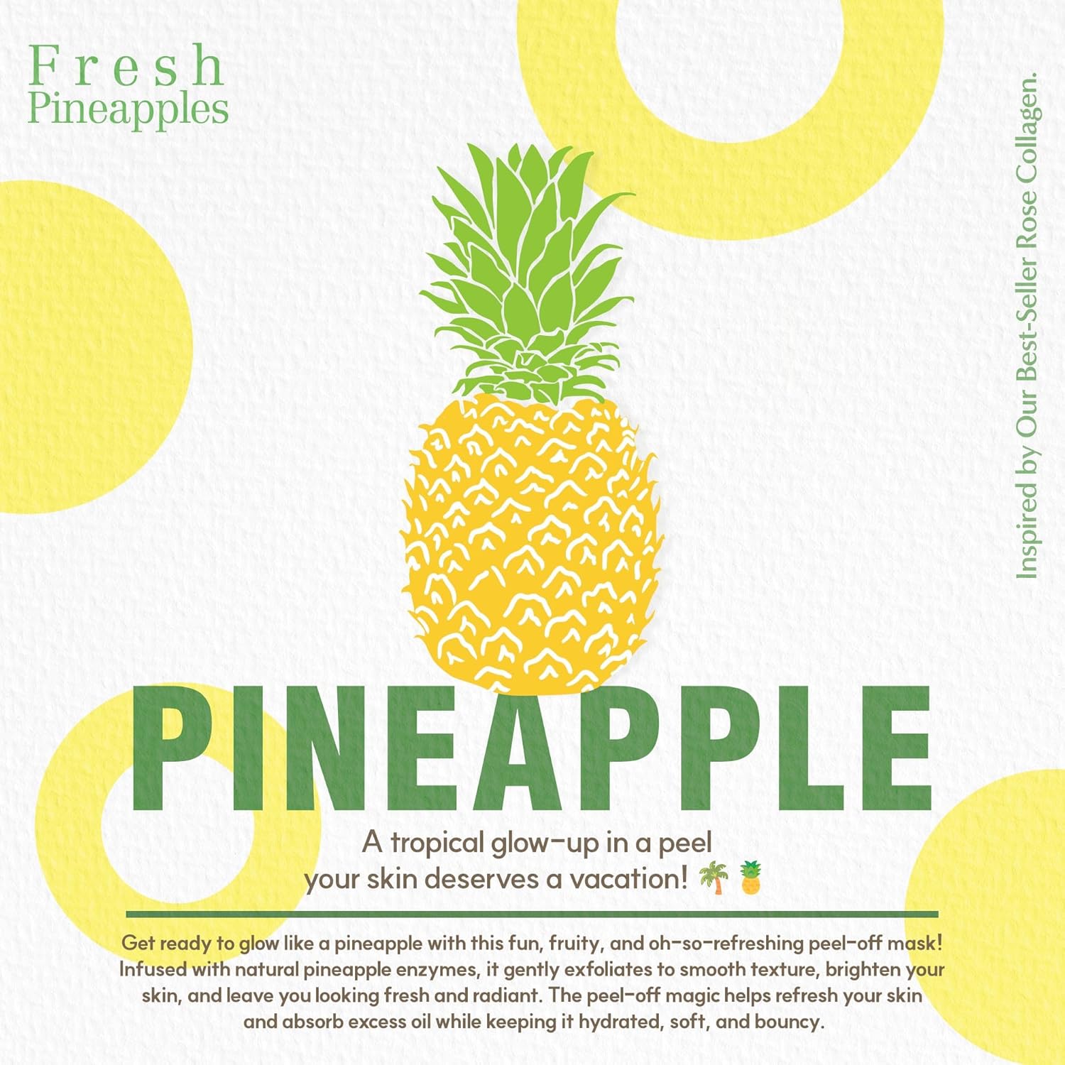 MIGUHARA Pineapple Refining Glow Peel-Off Mask Pack, Facial Mask with Pineapple Extract & Jojoba Seed Oil for Hydrated, Glowing Look and Korean Glass Skin – Smooth, Radiant Skin (60ml/2.02 fl.oz.) - Image 2